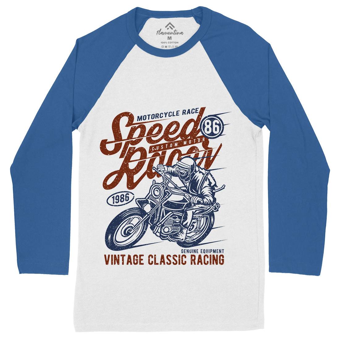 Speed Racer Mens Long Sleeve Baseball T-Shirt Motorcycles A156