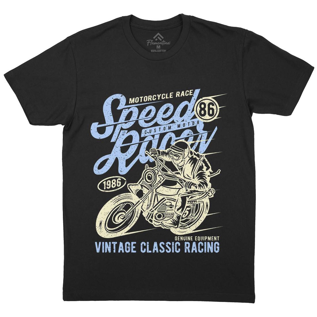 Speed Racer Mens Organic Crew Neck T-Shirt Motorcycles A156