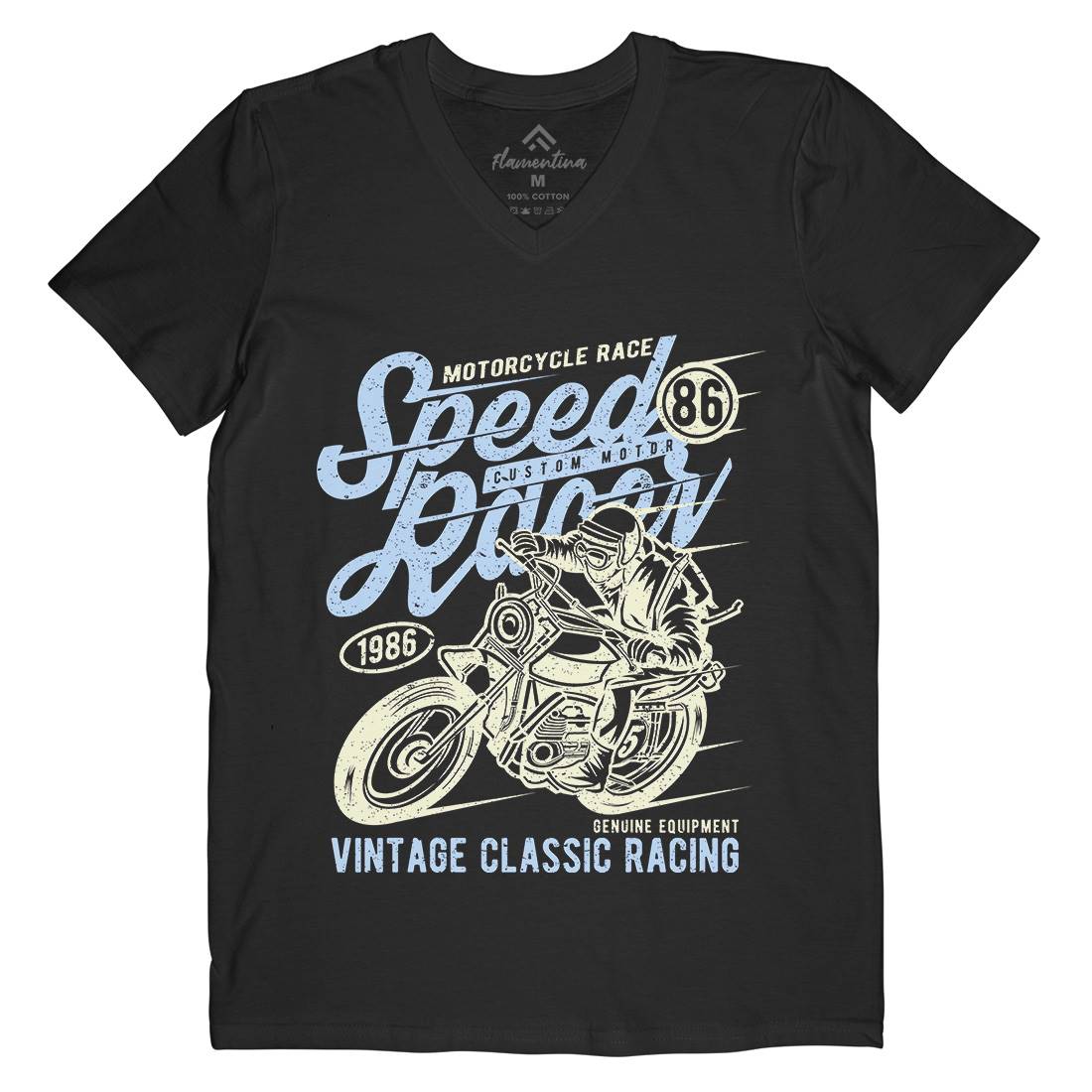Speed Racer Mens Organic V-Neck T-Shirt Motorcycles A156