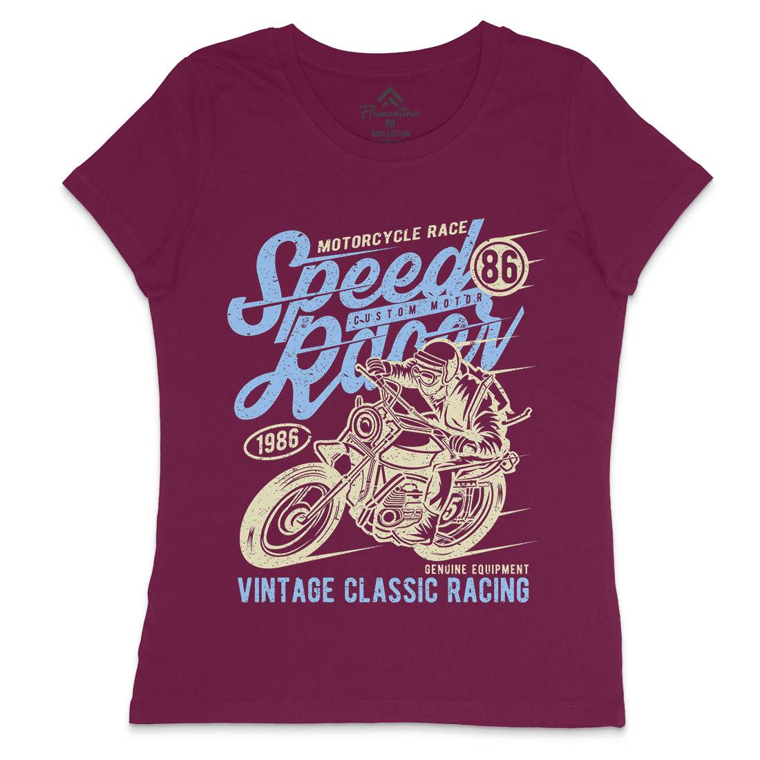 Speed Racer Womens Crew Neck T-Shirt Motorcycles A156
