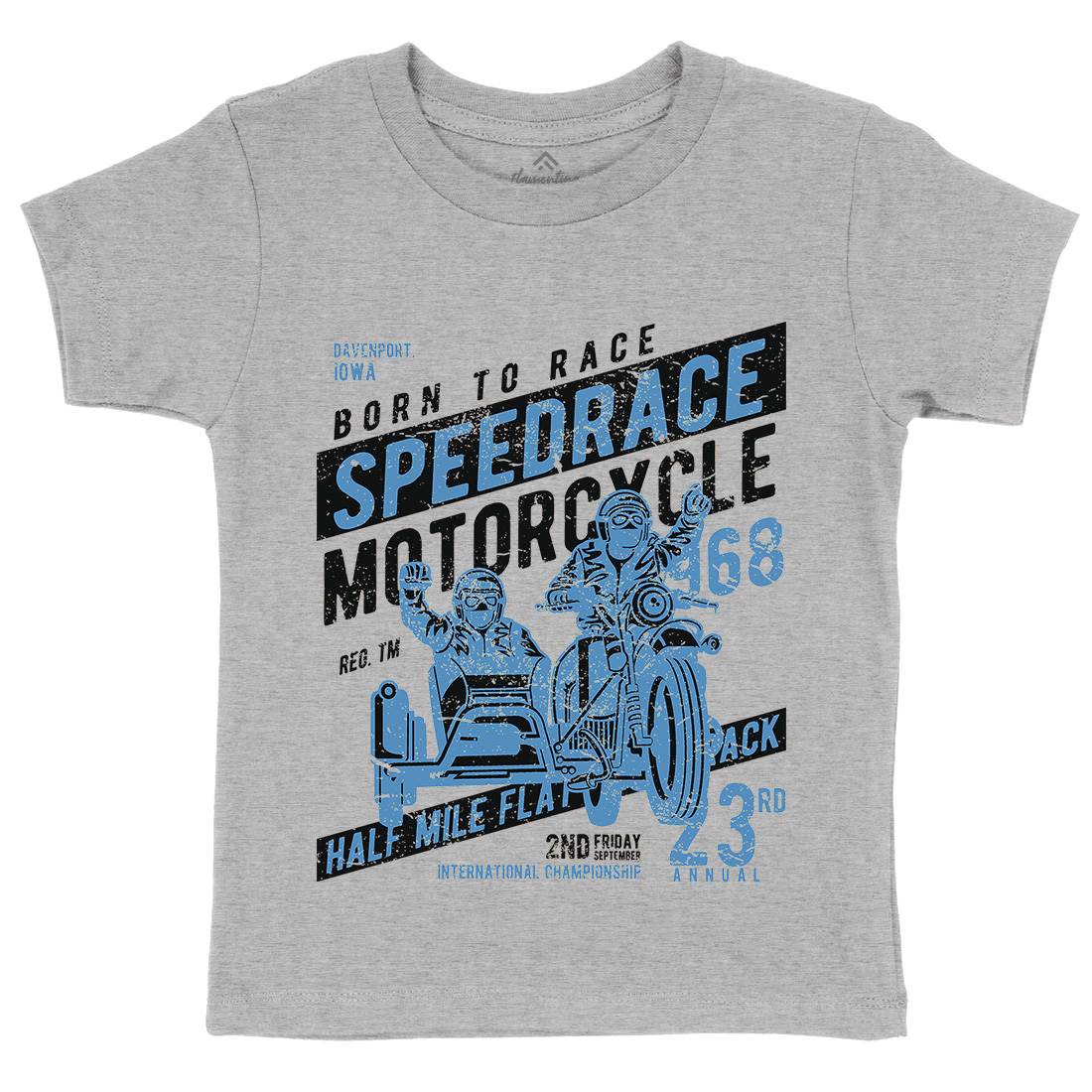 Speedrace Kids Organic Crew Neck T-Shirt Motorcycles A157
