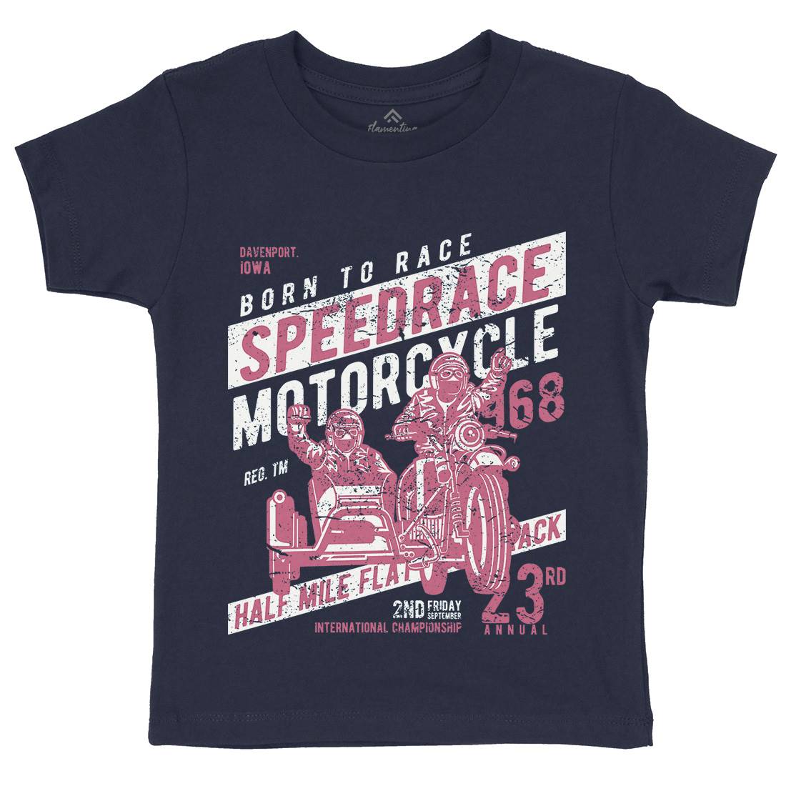 Speedrace Kids Organic Crew Neck T-Shirt Motorcycles A157