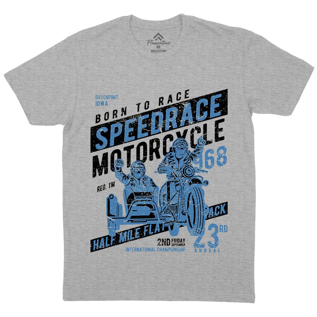 Speedrace Mens Crew Neck T-Shirt Motorcycles A157