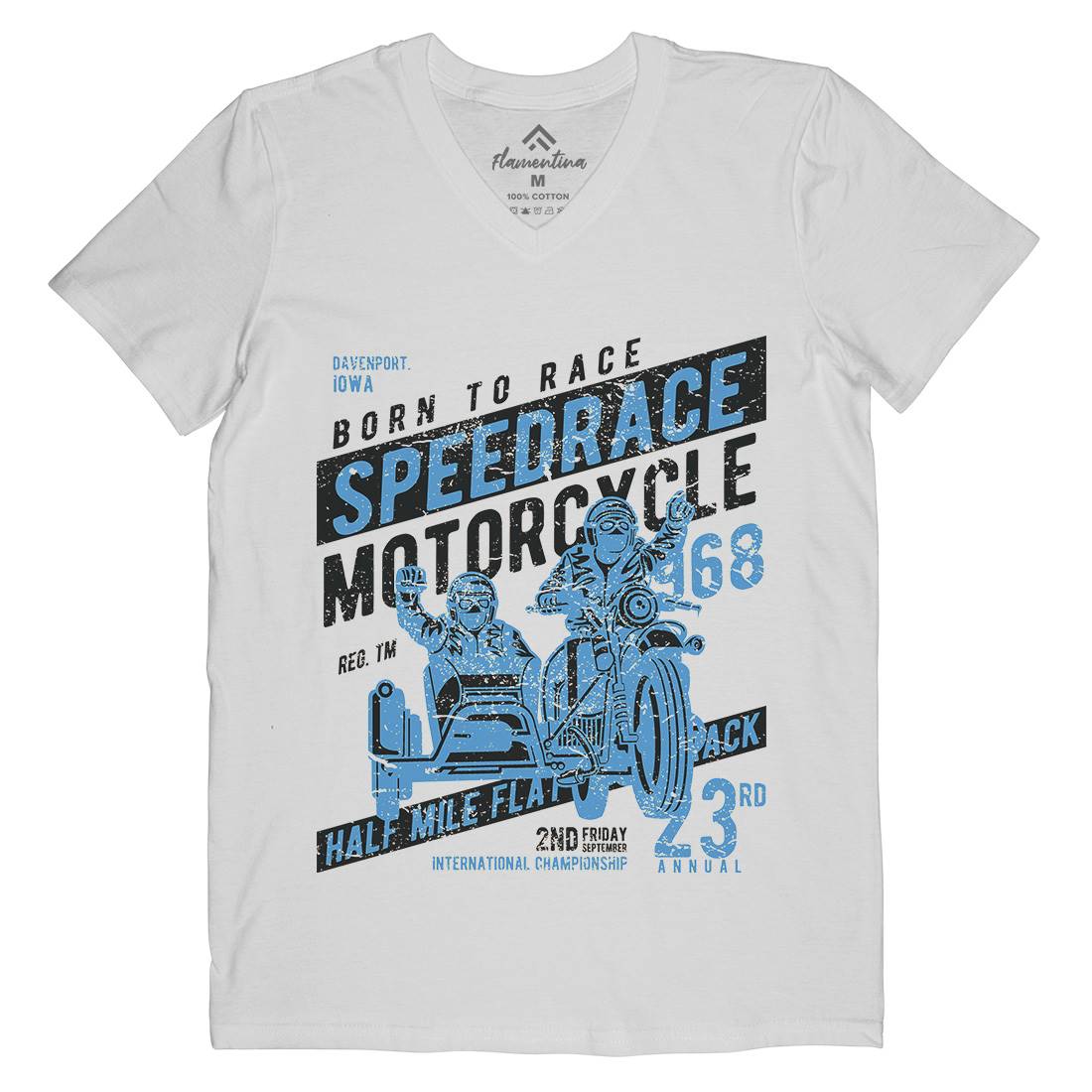Speedrace Mens V-Neck T-Shirt Motorcycles A157