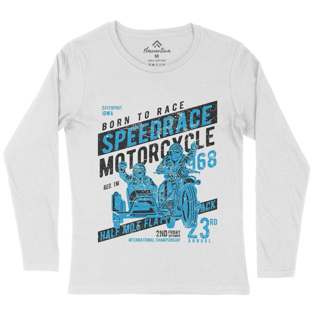 Speedrace Womens Long Sleeve T-Shirt Motorcycles A157