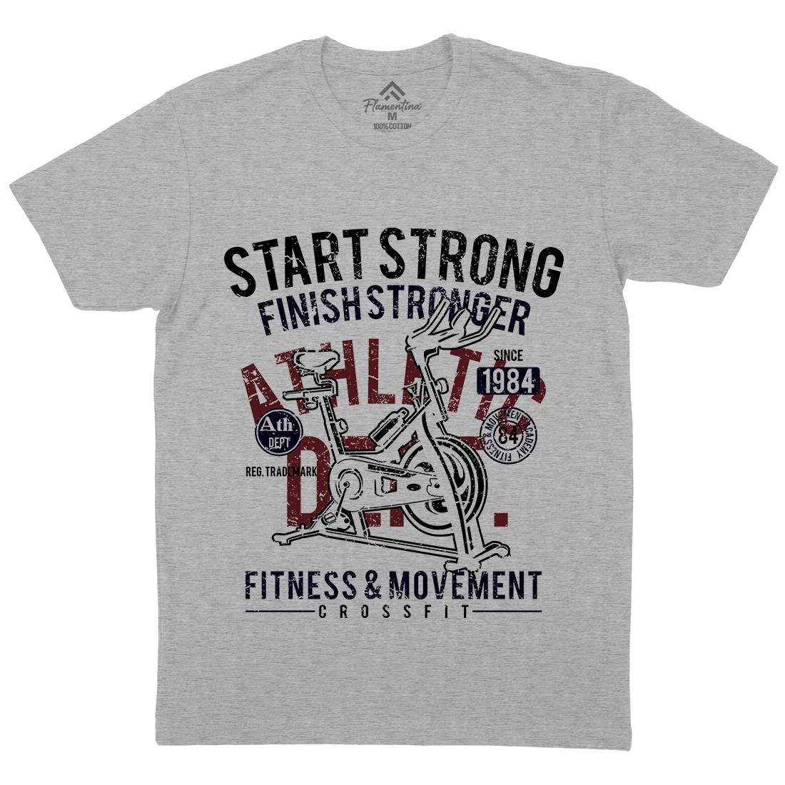 Start Strong Mens Organic Crew Neck T-Shirt Gym A159