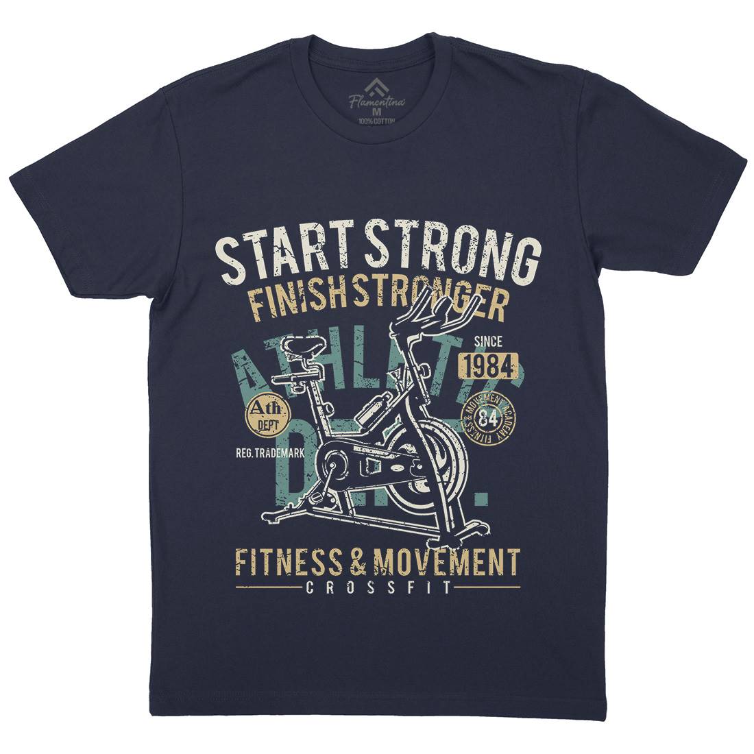 Start Strong Mens Organic Crew Neck T-Shirt Gym A159