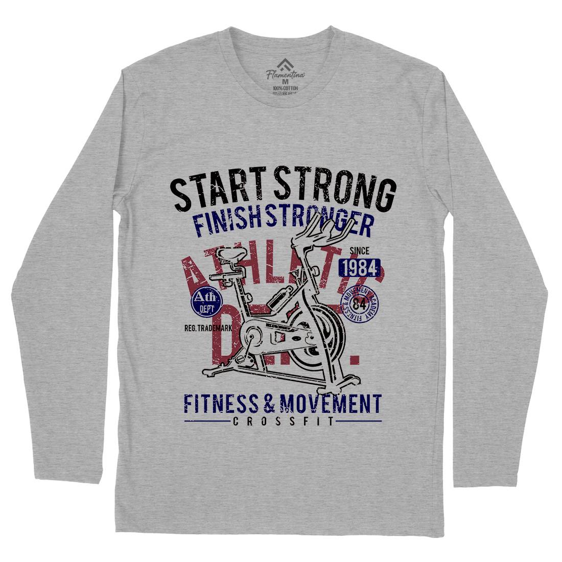 Start Strong Mens Long Sleeve T-Shirt Gym A159