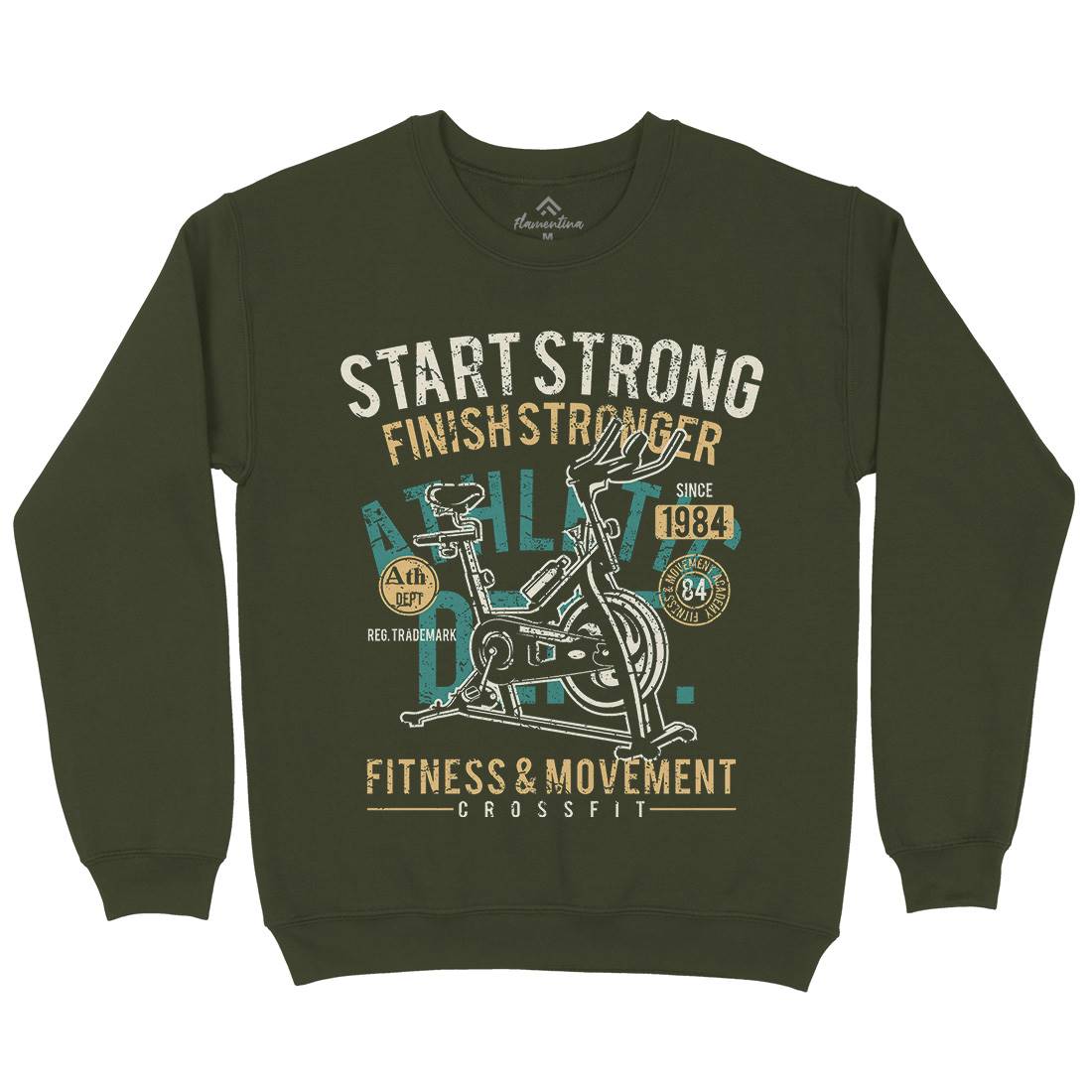 Start Strong Mens Crew Neck Sweatshirt Gym A159