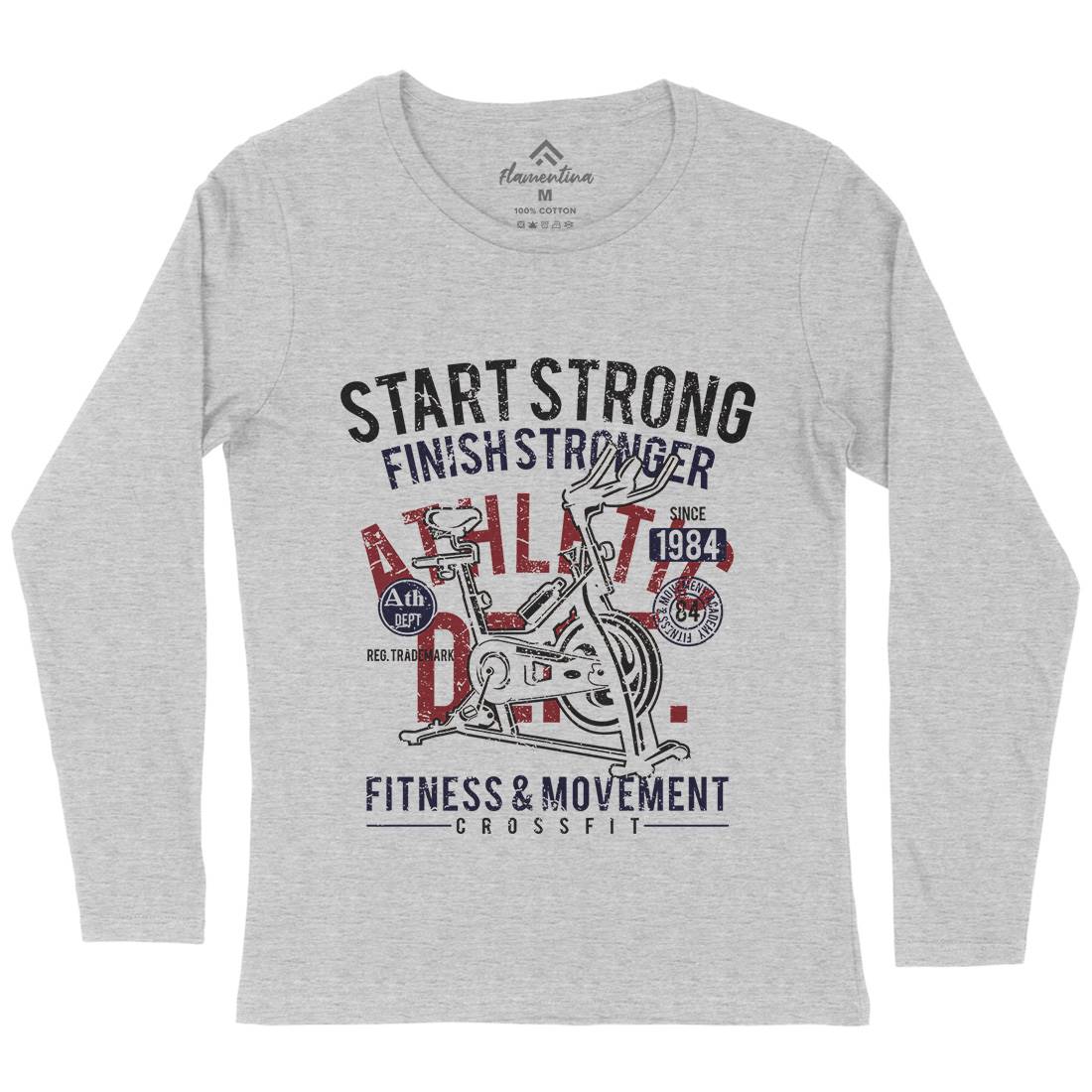 Start Strong Womens Long Sleeve T-Shirt Gym A159