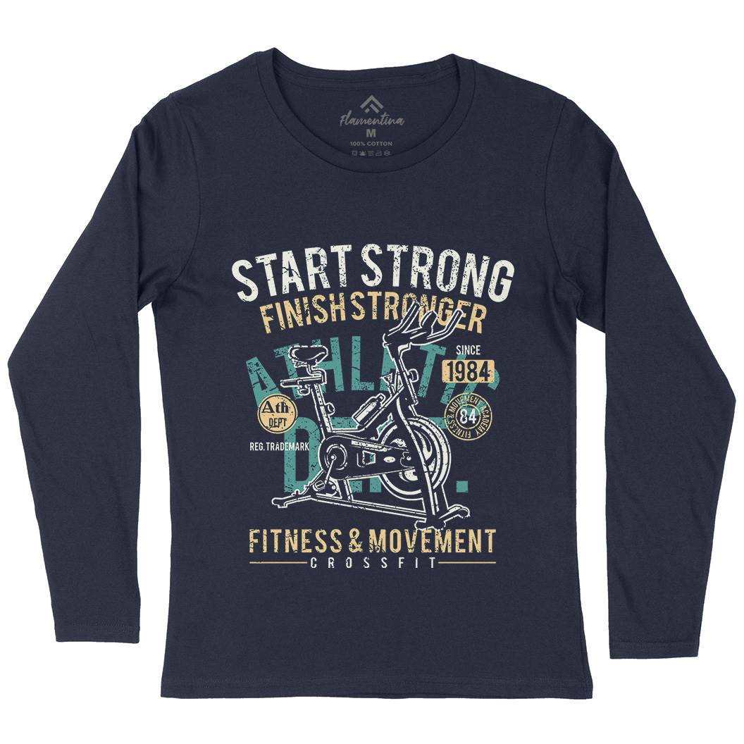 Start Strong Womens Long Sleeve T-Shirt Gym A159