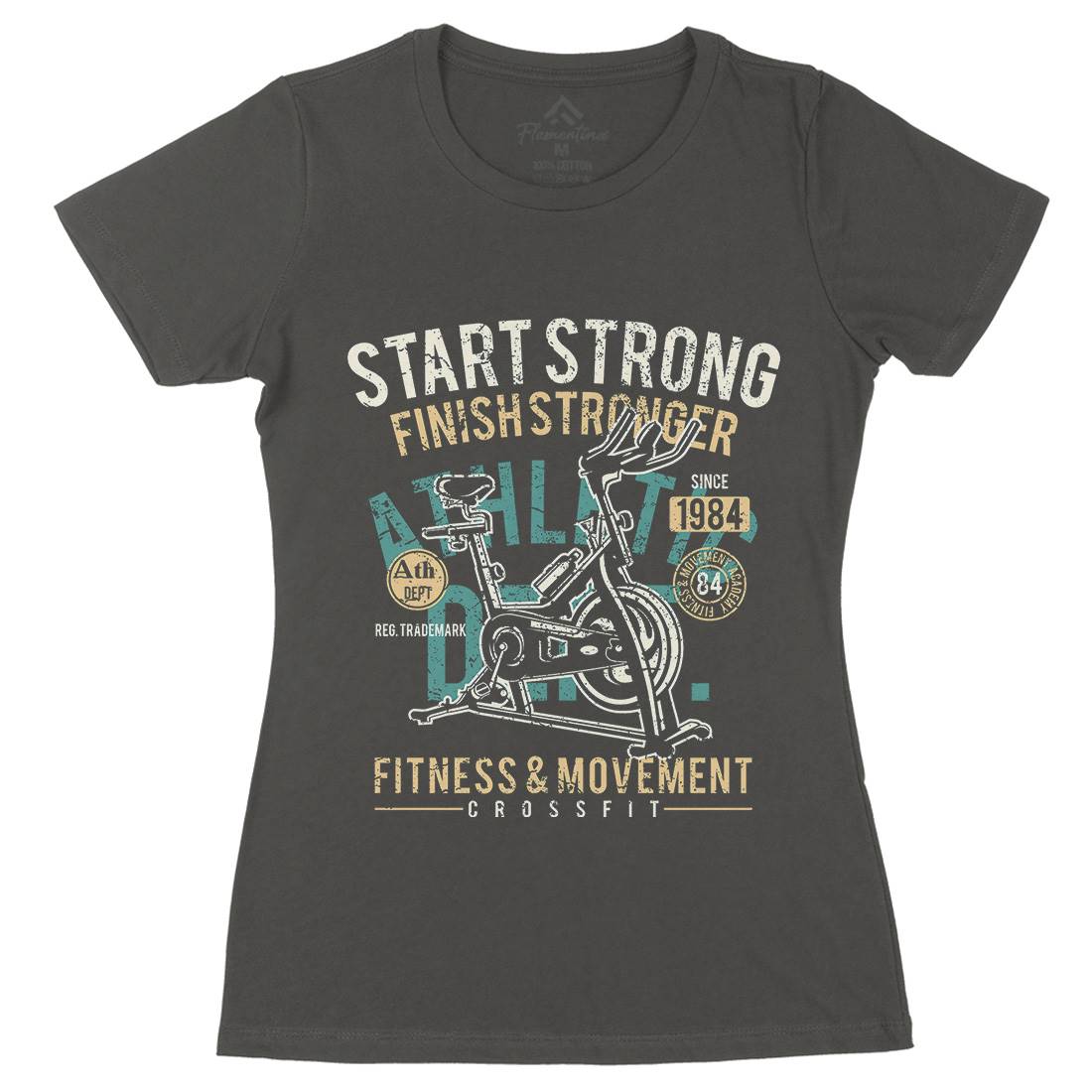 Start Strong Womens Organic Crew Neck T-Shirt Gym A159