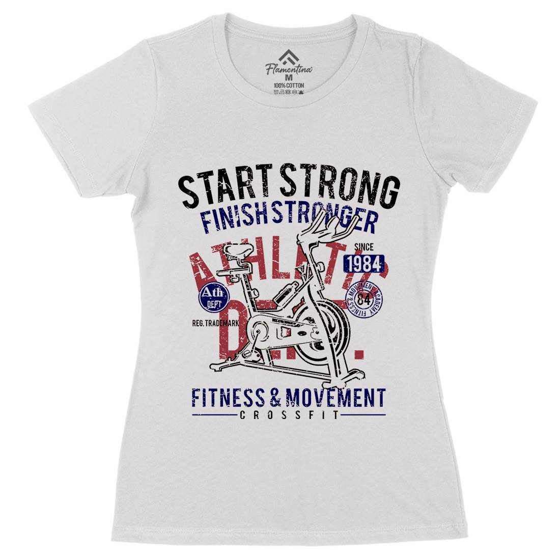 Start Strong Womens Organic Crew Neck T-Shirt Gym A159