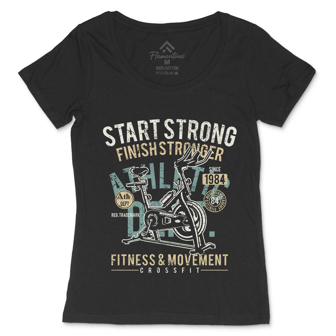 Start Strong Womens Scoop Neck T-Shirt Gym A159