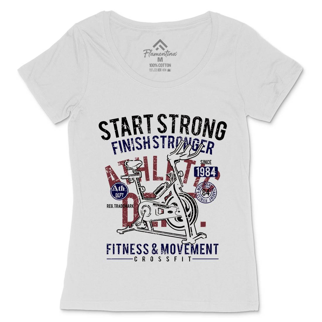 Start Strong Womens Scoop Neck T-Shirt Gym A159