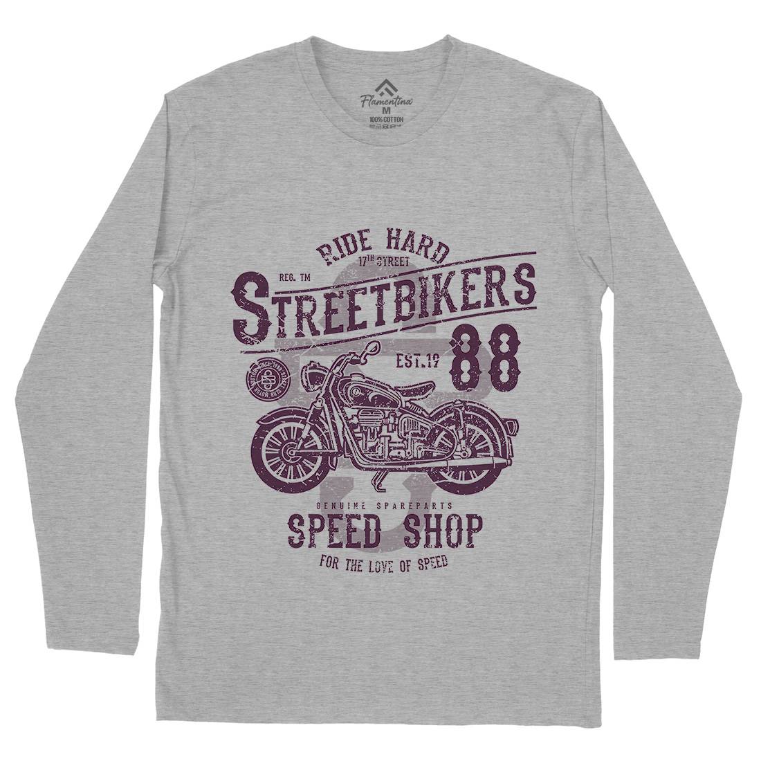 Street Bikers Mens Long Sleeve T-Shirt Motorcycles A160