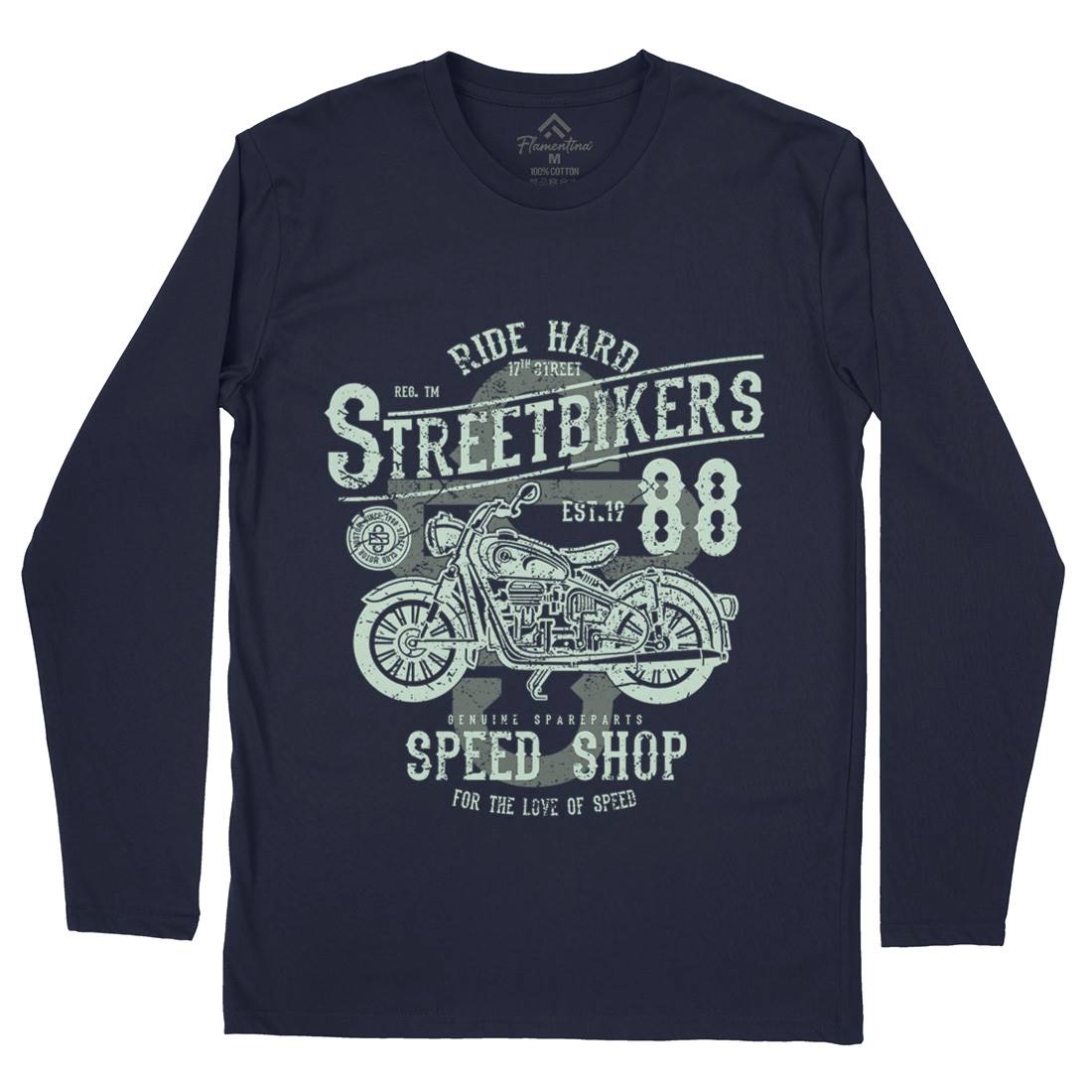 Street Bikers Mens Long Sleeve T-Shirt Motorcycles A160