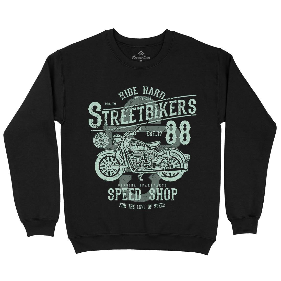 Street Bikers Mens Crew Neck Sweatshirt Motorcycles A160