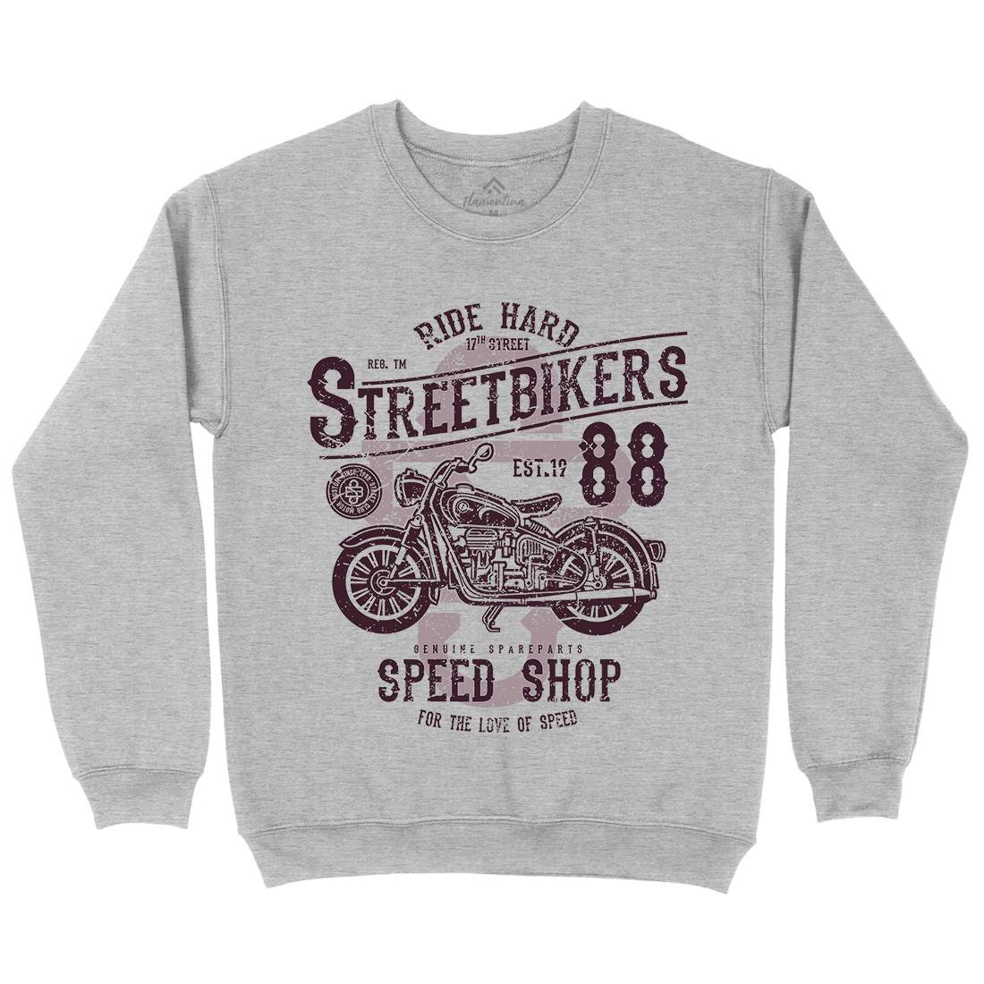 Street Bikers Mens Crew Neck Sweatshirt Motorcycles A160
