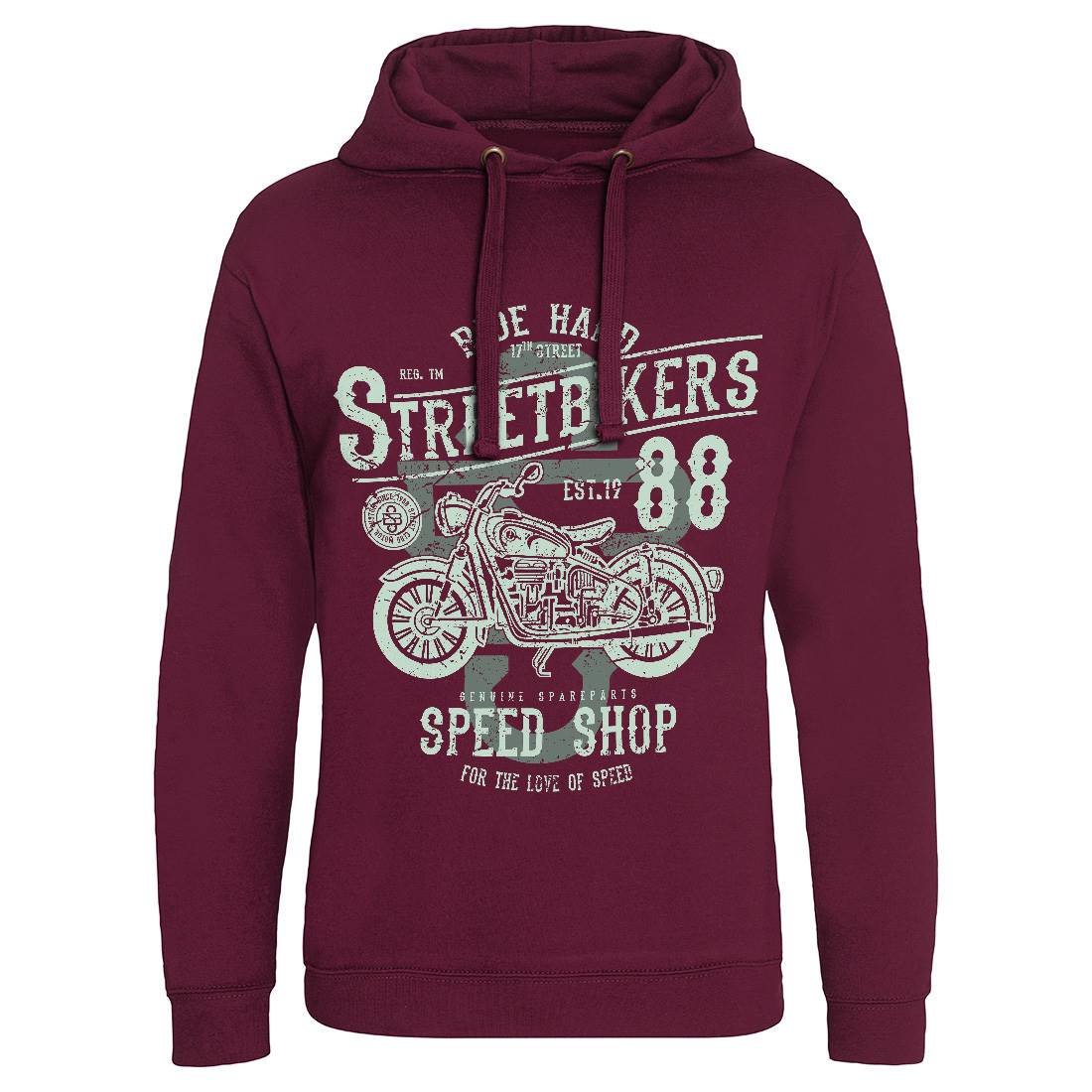 Street Bikers Mens Hoodie Without Pocket Motorcycles A160