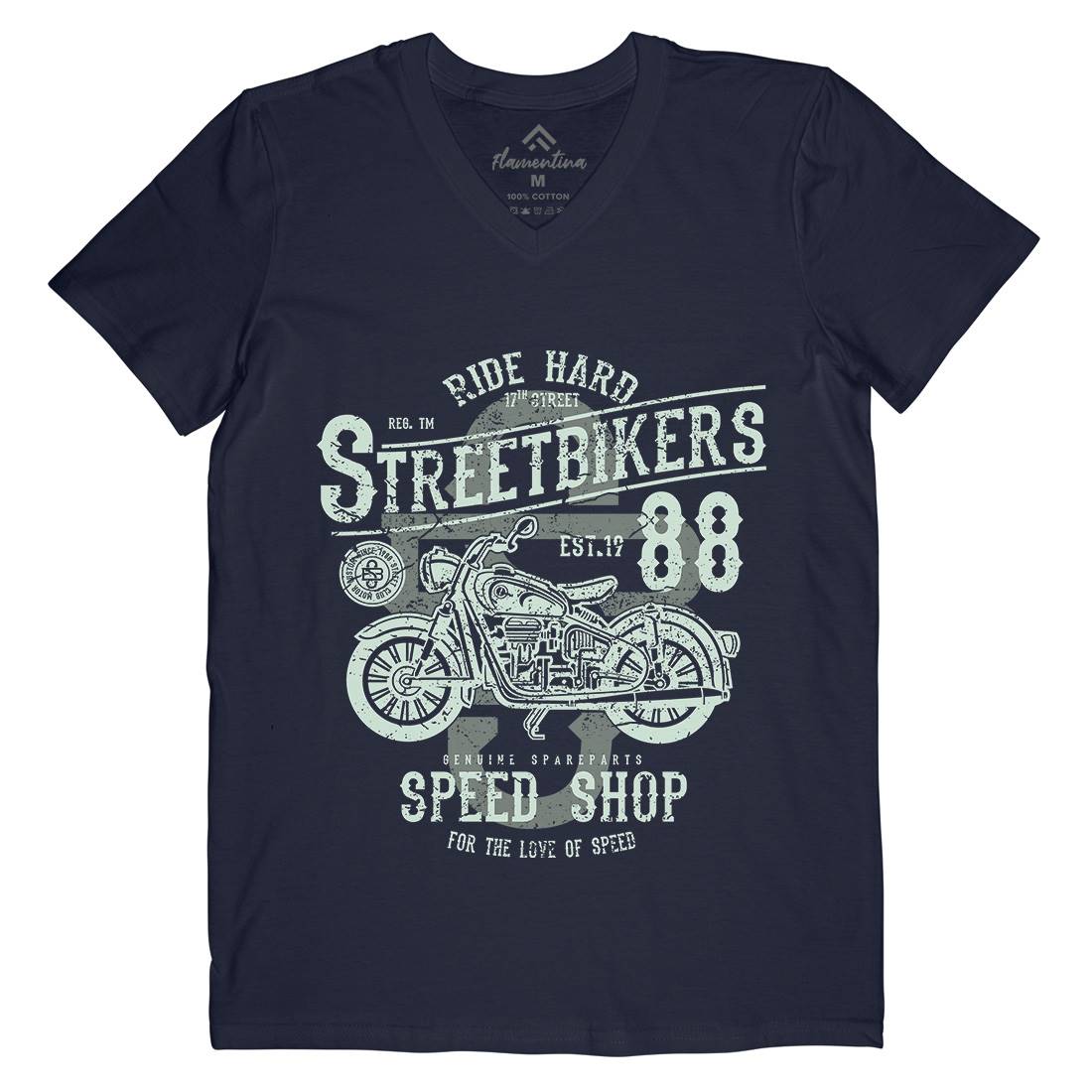 Street Bikers Mens V-Neck T-Shirt Motorcycles A160