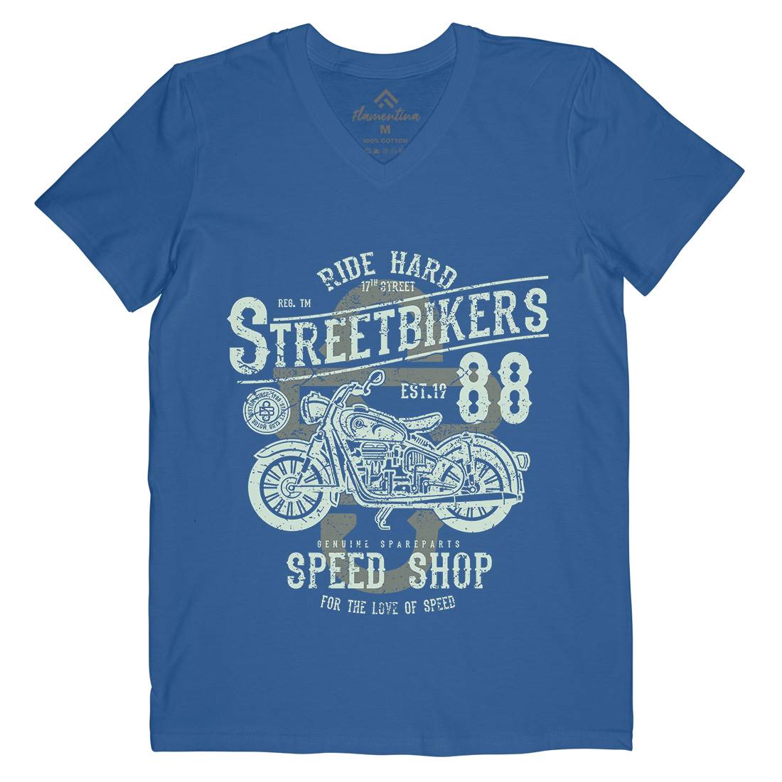 Street Bikers Mens V-Neck T-Shirt Motorcycles A160