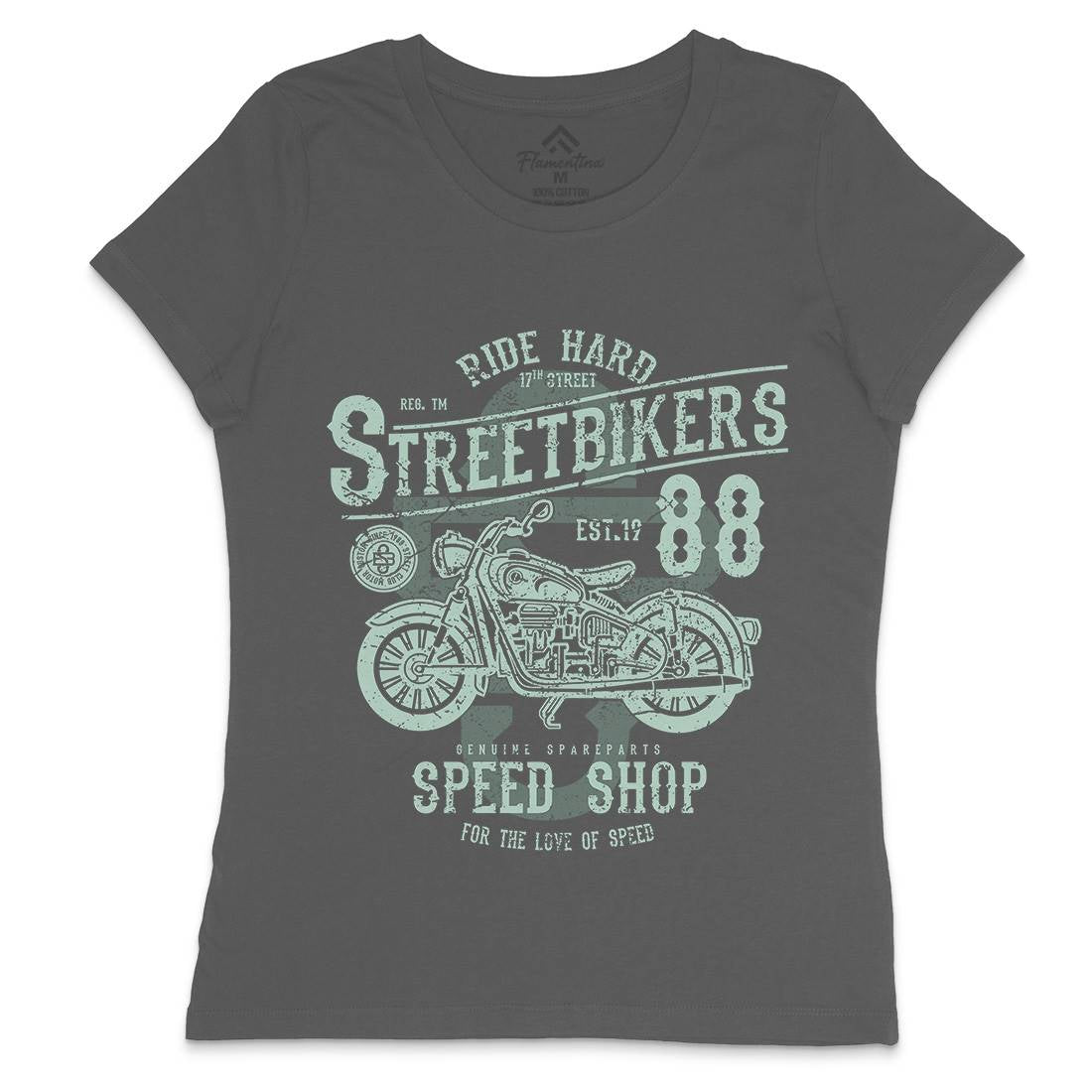 Street Bikers Womens Crew Neck T-Shirt Motorcycles A160