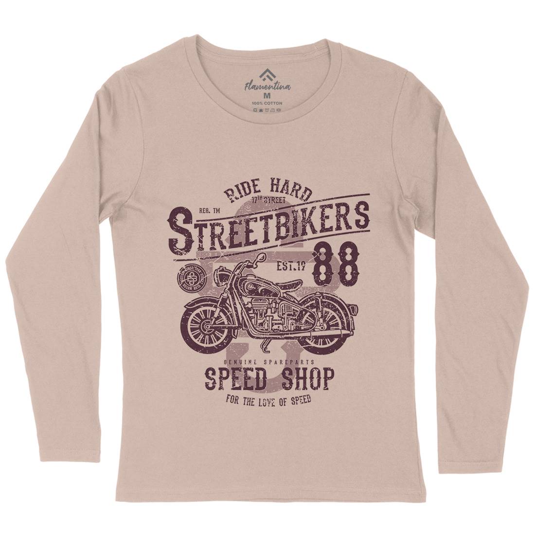 Street Bikers Womens Long Sleeve T-Shirt Motorcycles A160