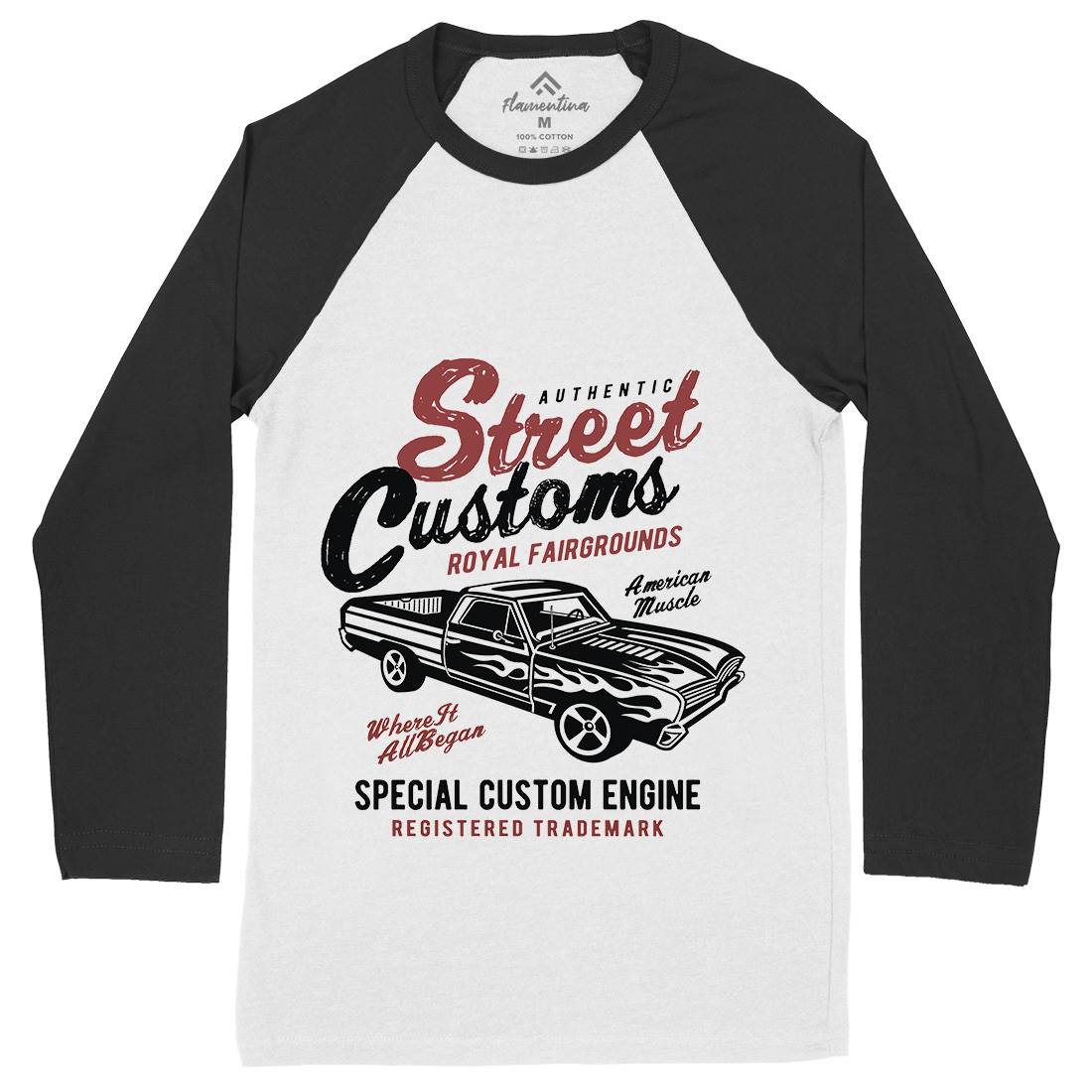 Street Custom Mens Long Sleeve Baseball T-Shirt Motorcycles A161