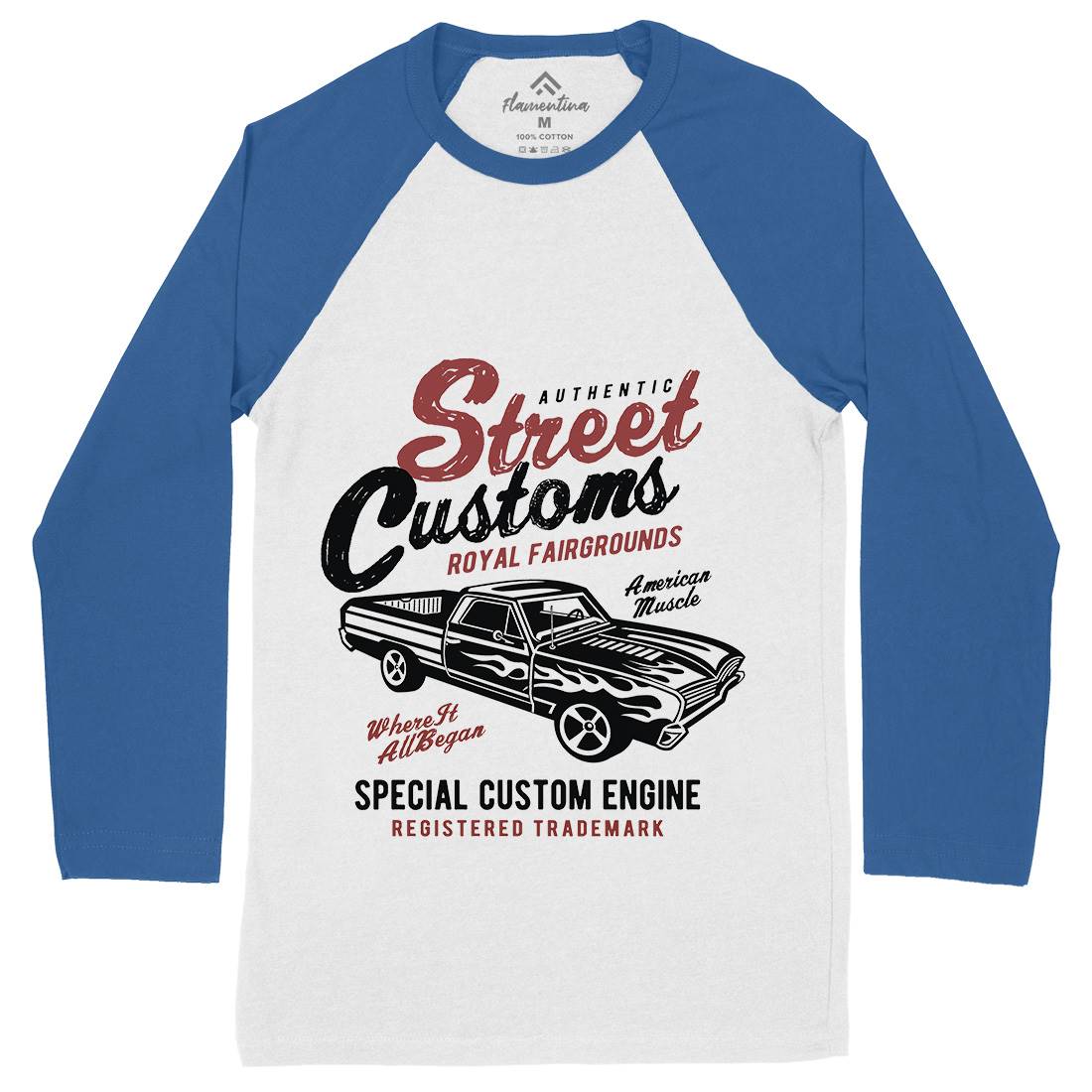 Street Custom Mens Long Sleeve Baseball T-Shirt Motorcycles A161