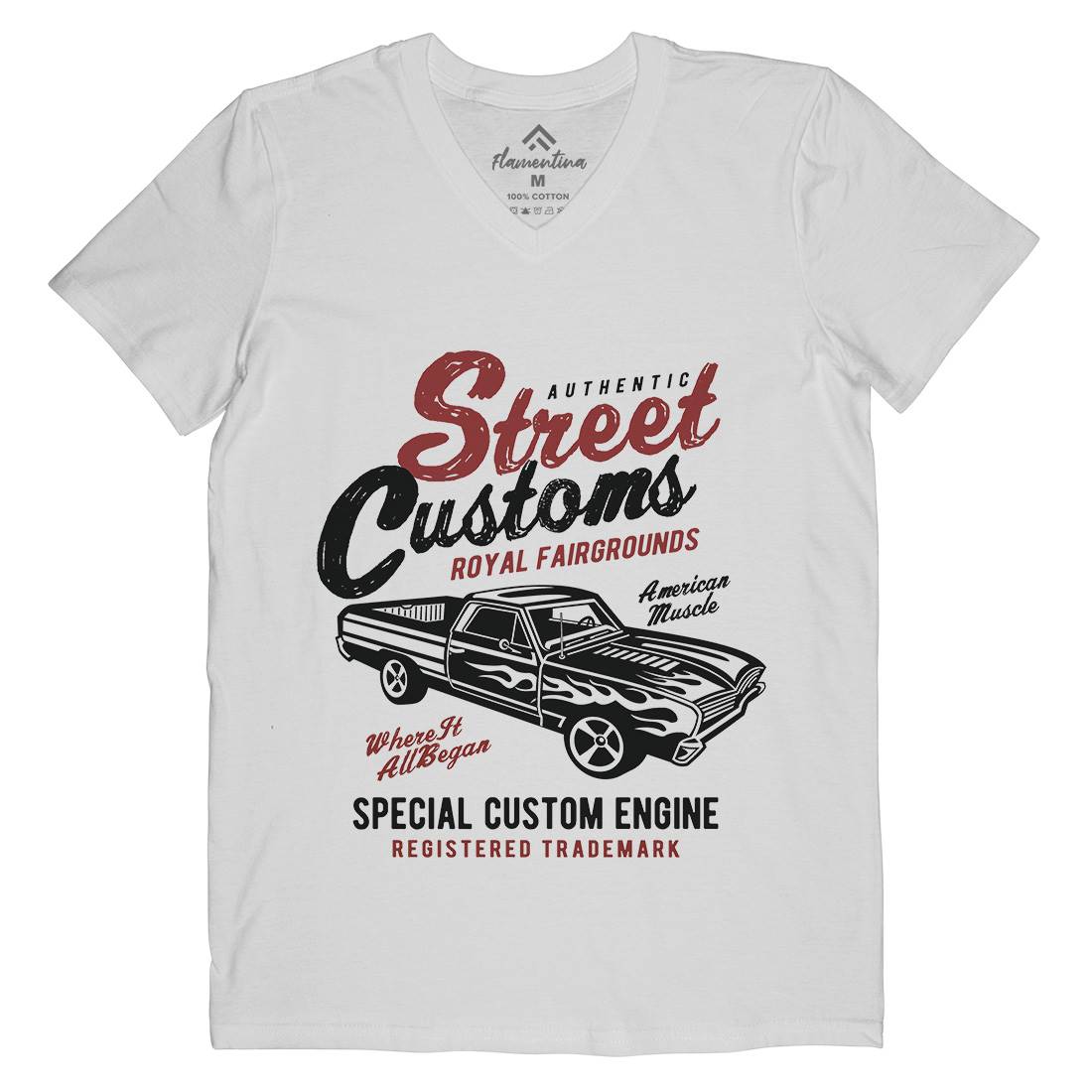 Street Custom Mens Organic V-Neck T-Shirt Motorcycles A161