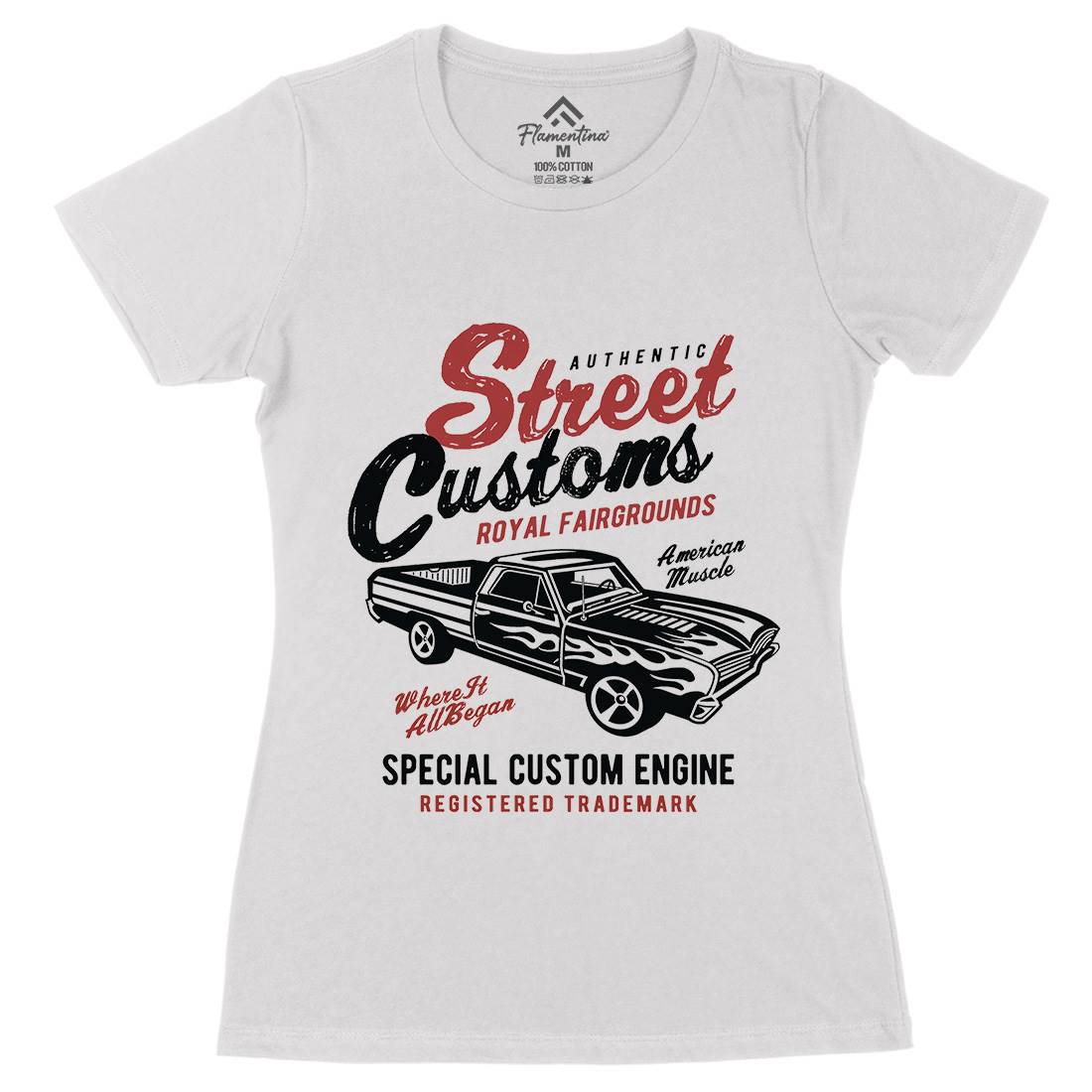 Street Custom Womens Organic Crew Neck T-Shirt Motorcycles A161