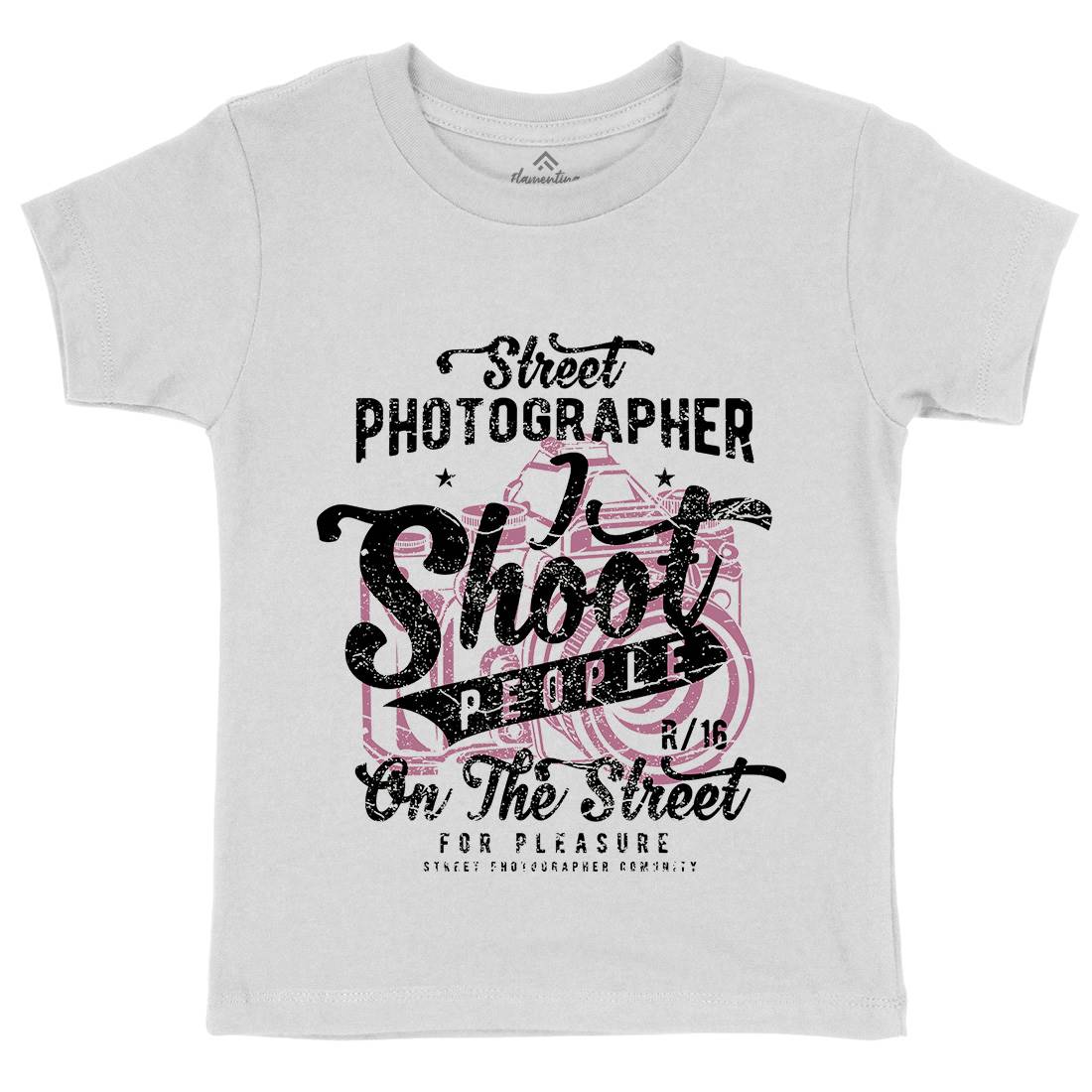 Street Photographer Kids Organic Crew Neck T-Shirt Media A162