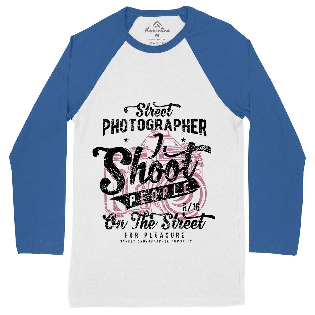 Street Photographer Mens Long Sleeve Baseball T-Shirt Media A162