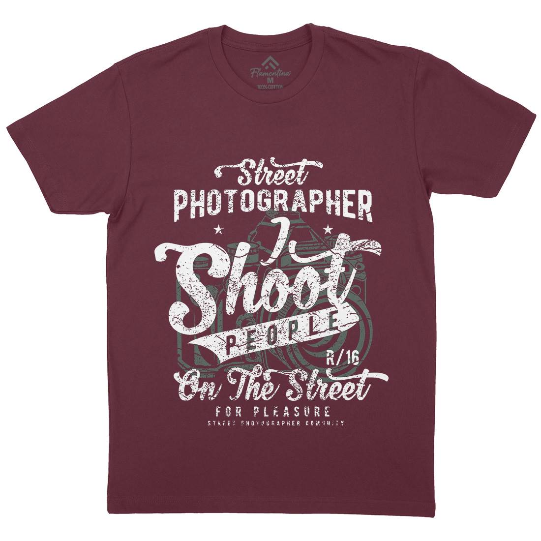 Street Photographer Mens Organic Crew Neck T-Shirt Media A162