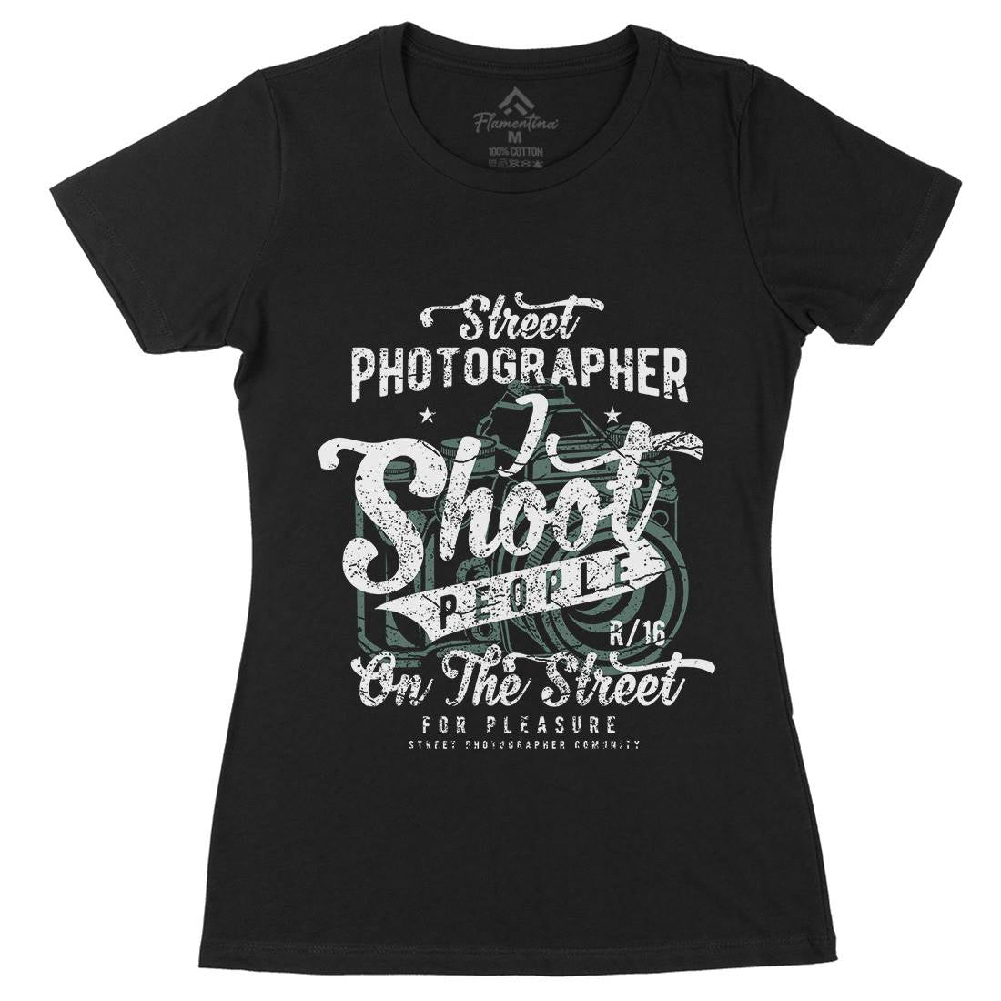 Street Photographer Womens Organic Crew Neck T-Shirt Media A162