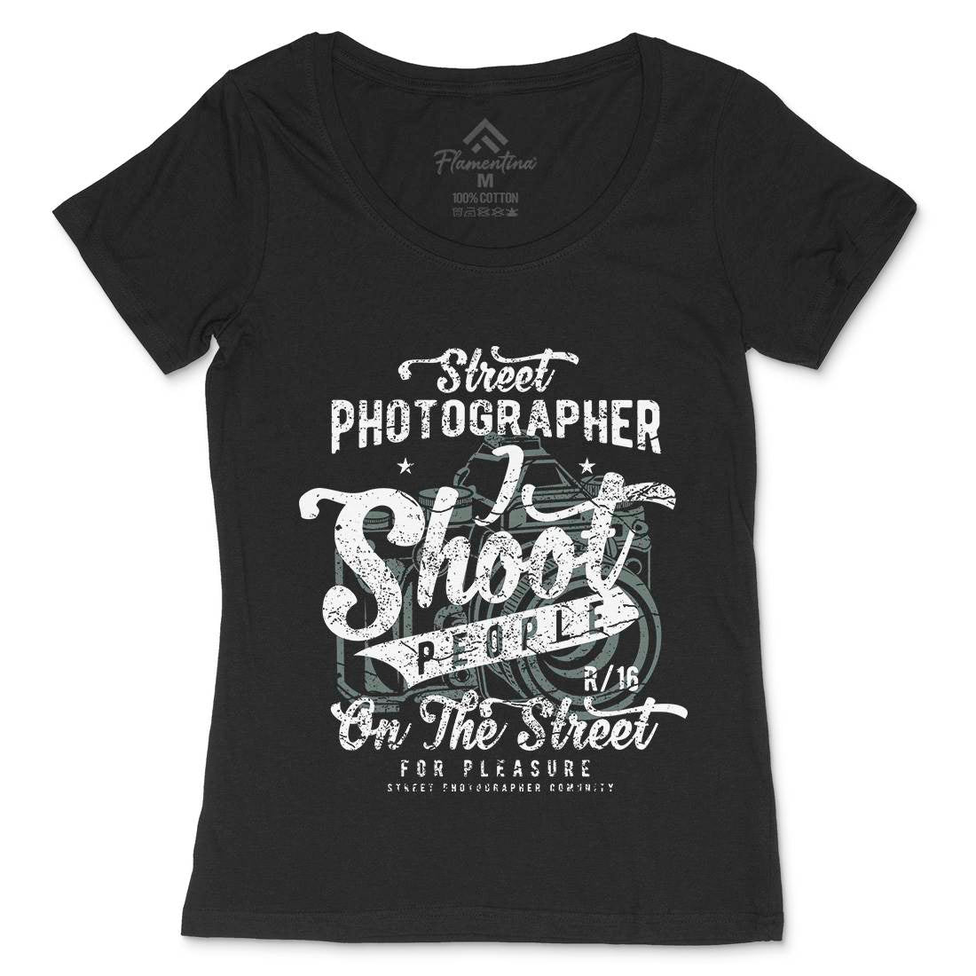 Street Photographer Womens Scoop Neck T-Shirt Media A162