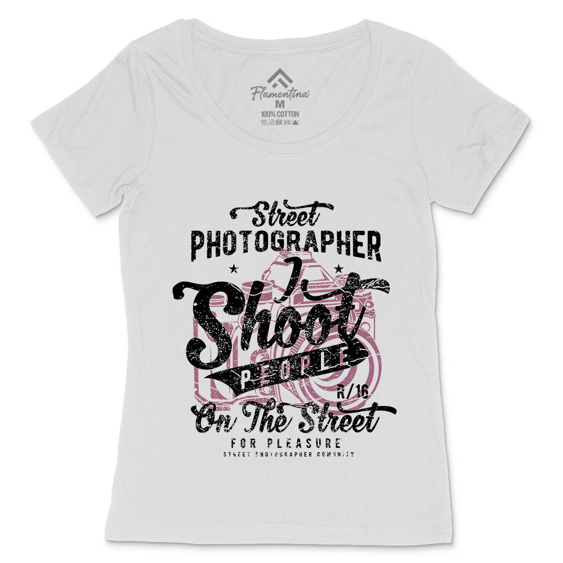 Street Photographer Womens Scoop Neck T-Shirt Media A162