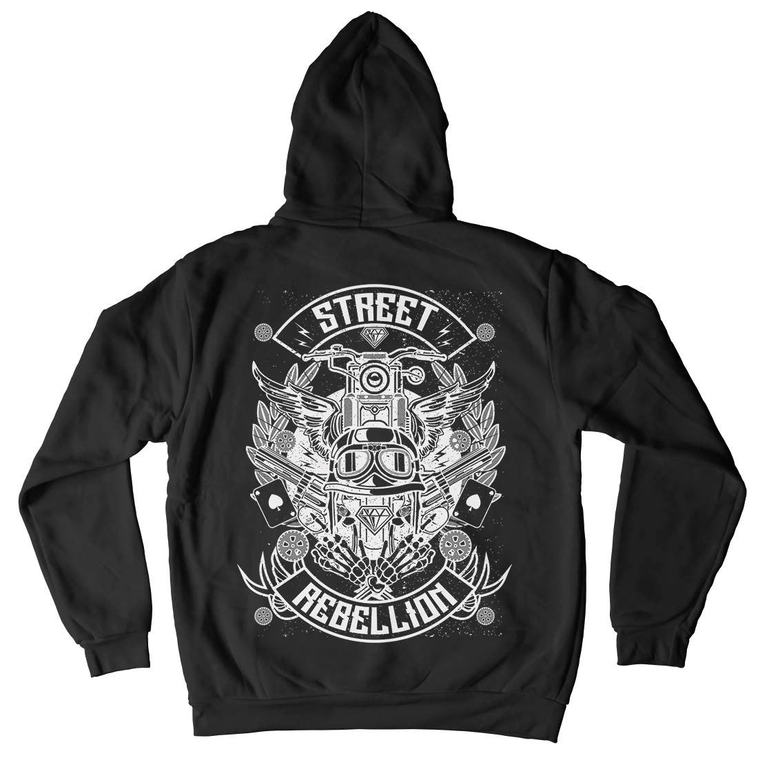Street Rebellion Mens Hoodie With Pocket Motorcycles A163