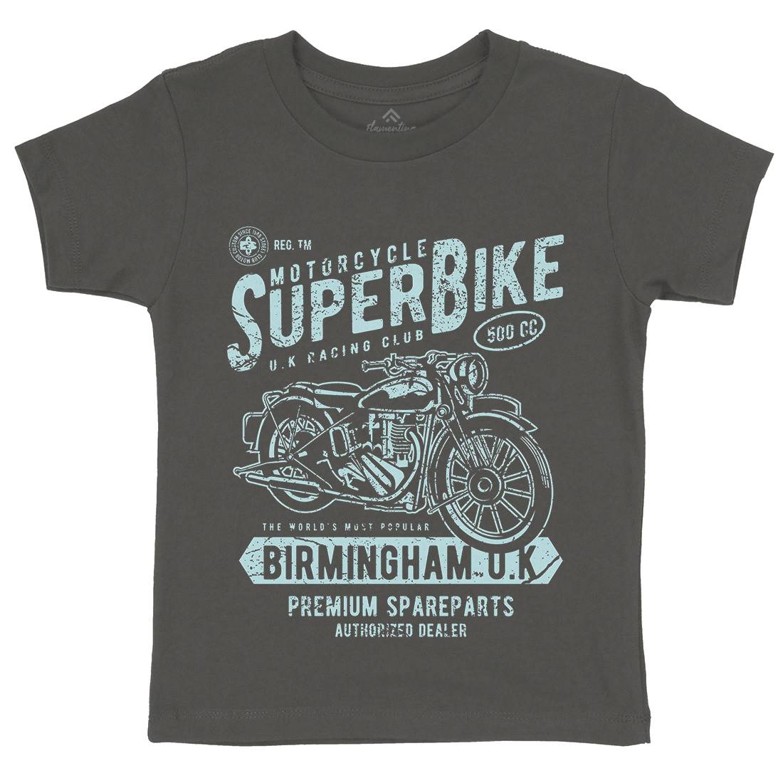 Super Bike Kids Organic Crew Neck T-Shirt Motorcycles A164
