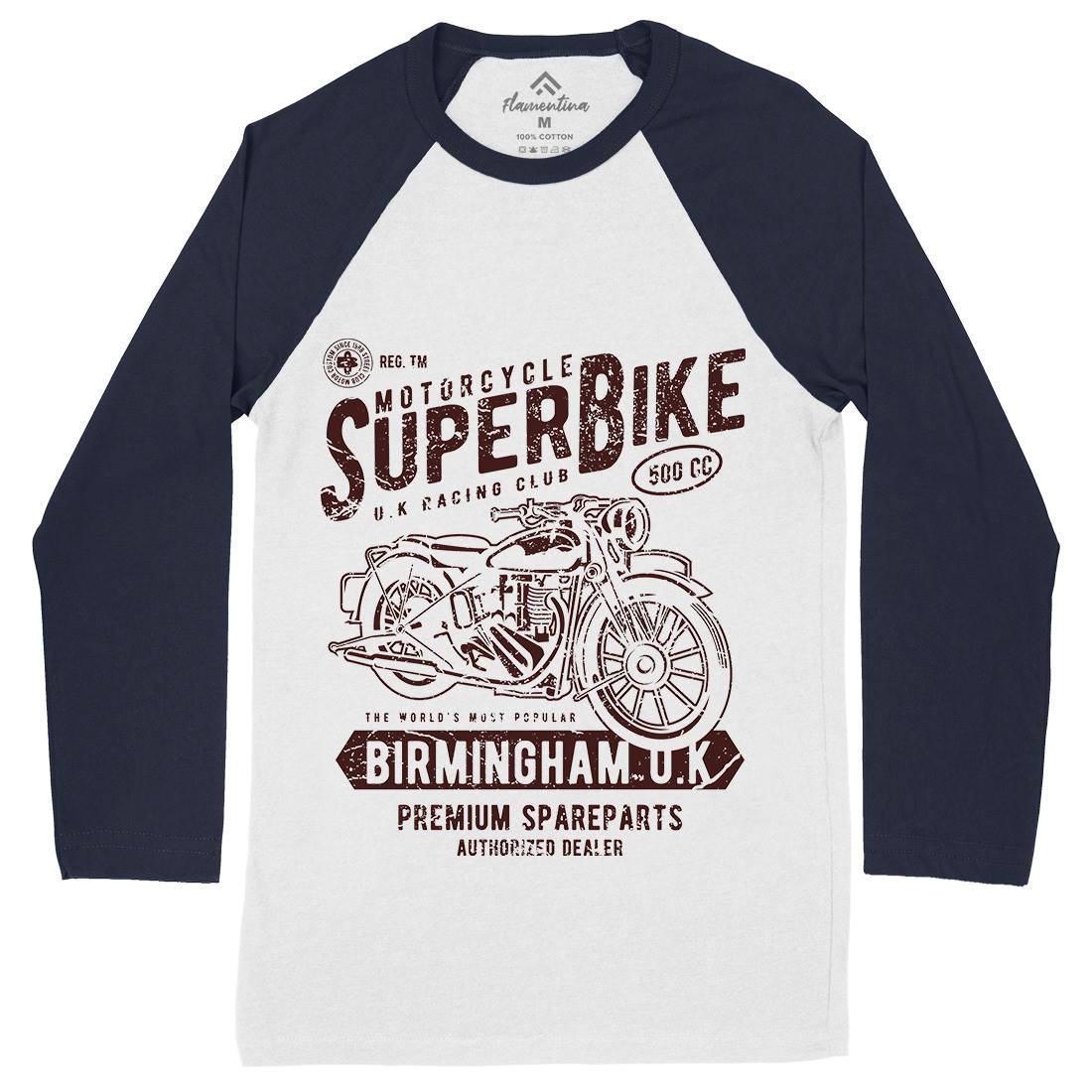Super Bike Mens Long Sleeve Baseball T-Shirt Motorcycles A164