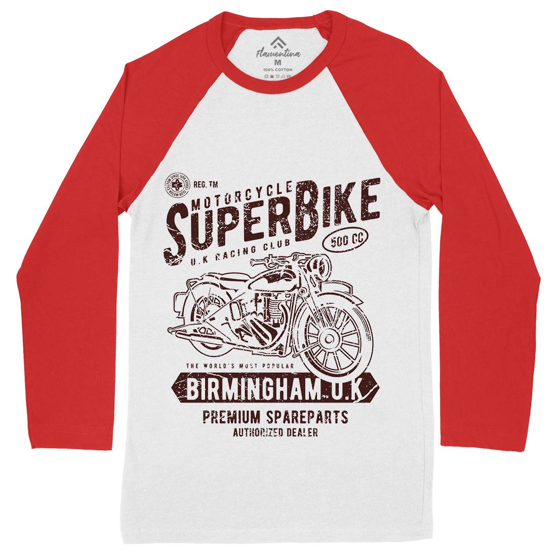 Super Bike Mens Long Sleeve Baseball T-Shirt Motorcycles A164