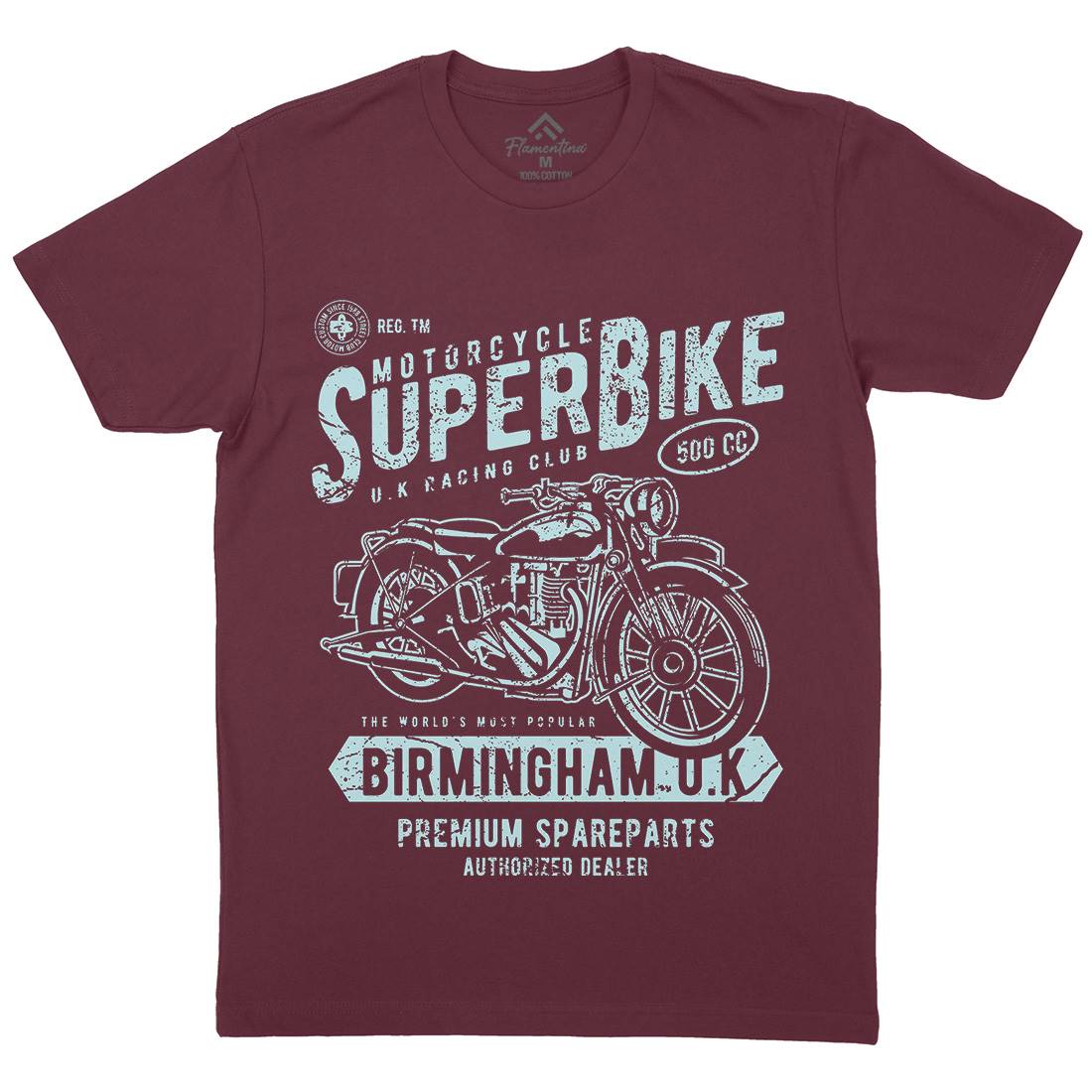 Super Bike Mens Organic Crew Neck T-Shirt Motorcycles A164