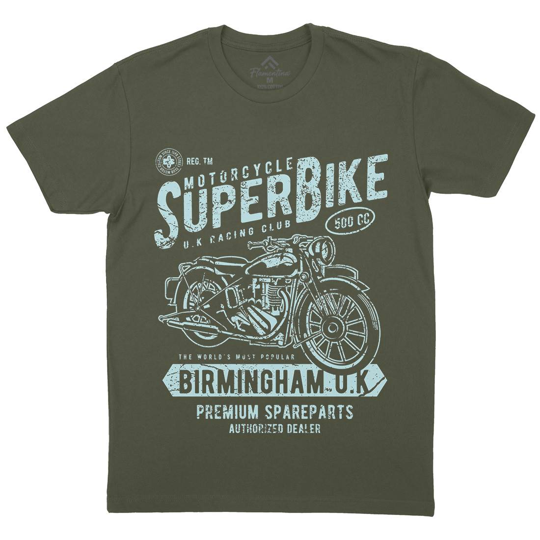 Super Bike Mens Organic Crew Neck T-Shirt Motorcycles A164