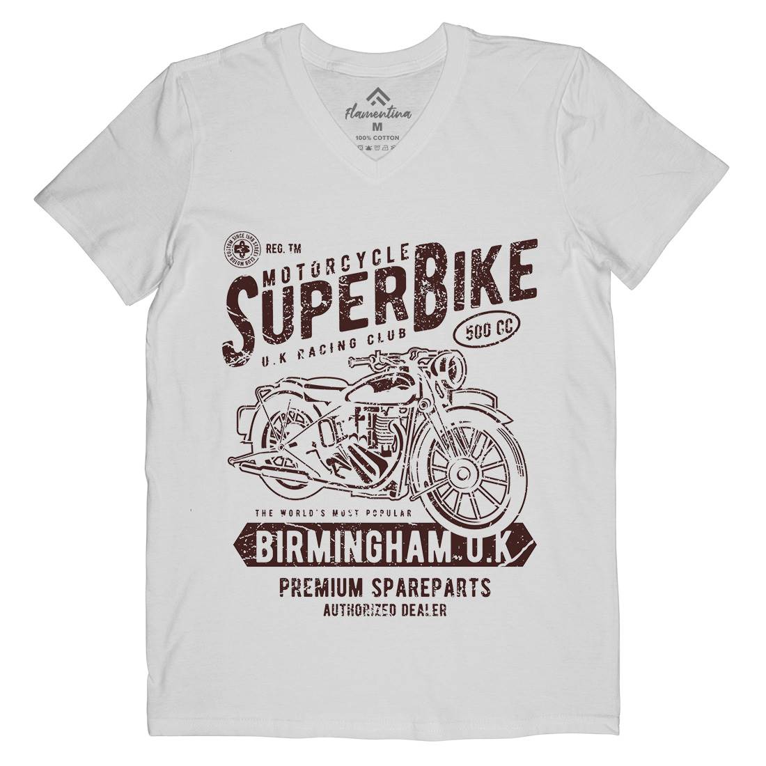 Super Bike Mens Organic V-Neck T-Shirt Motorcycles A164
