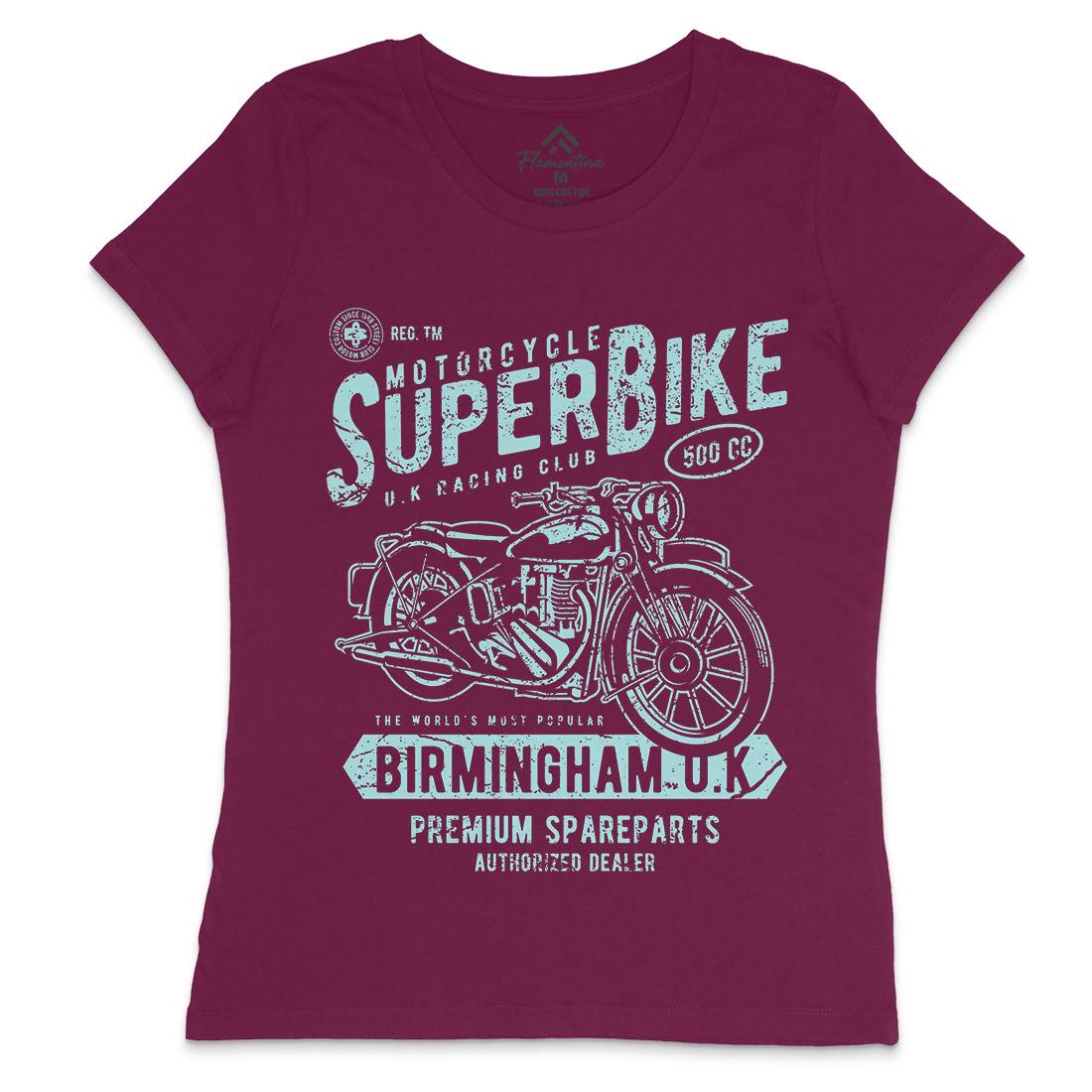Super Bike Womens Crew Neck T-Shirt Motorcycles A164