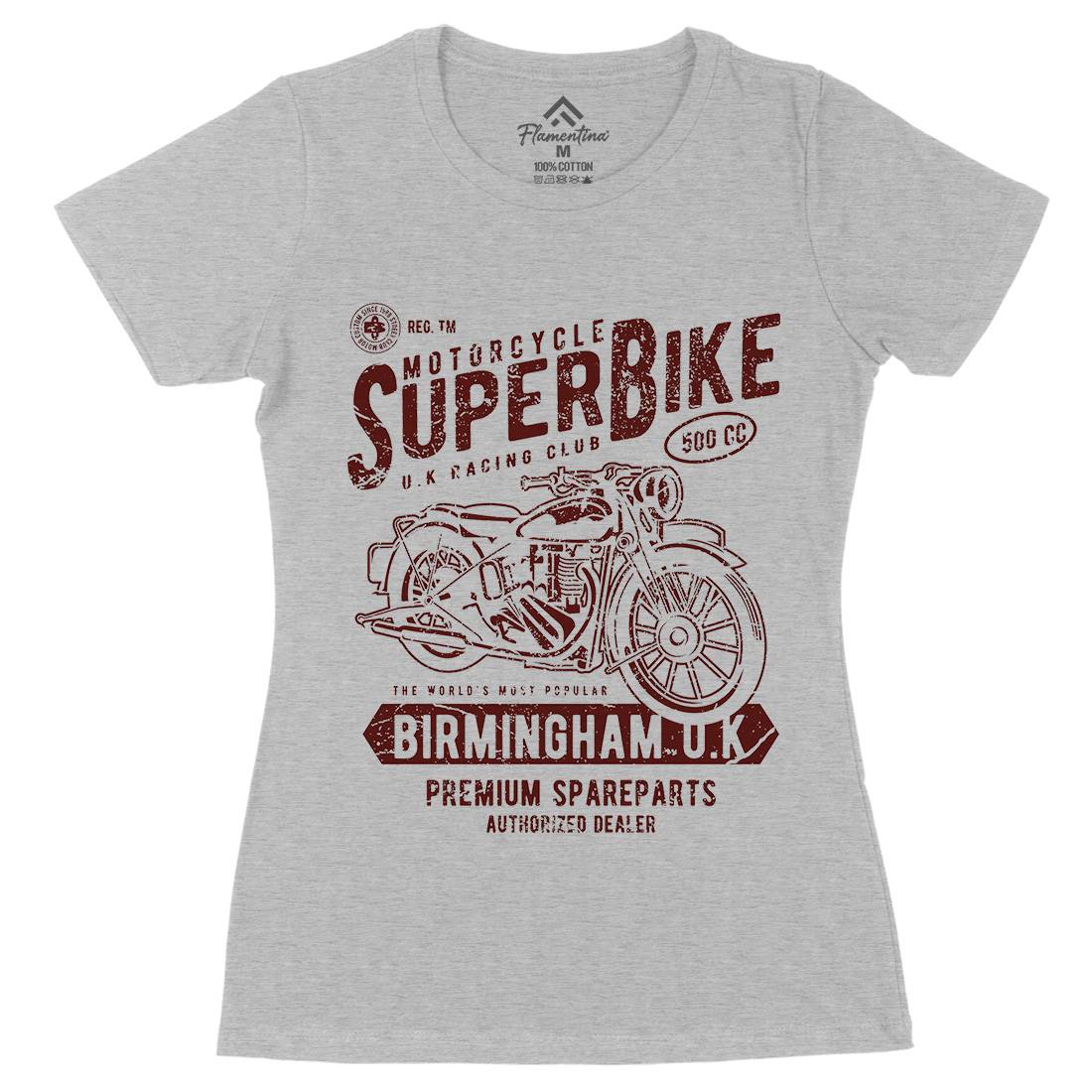 Super Bike Womens Organic Crew Neck T-Shirt Motorcycles A164