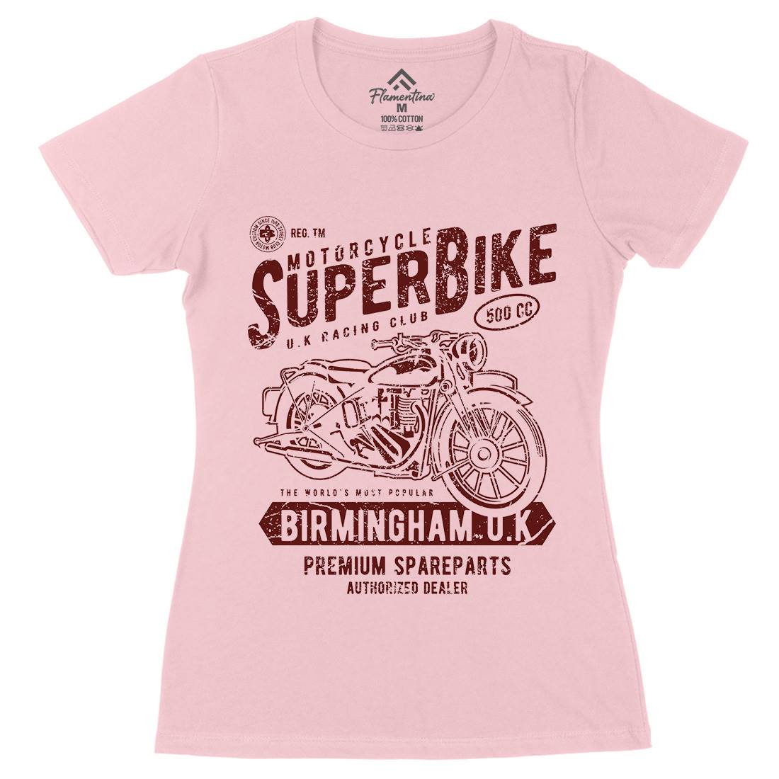Super Bike Womens Organic Crew Neck T-Shirt Motorcycles A164