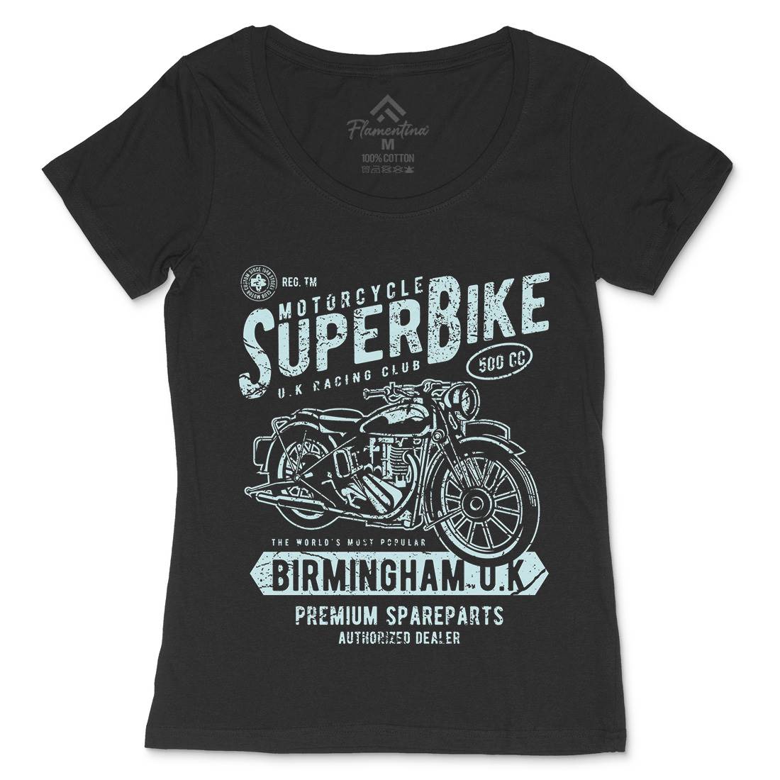 Super Bike Womens Scoop Neck T-Shirt Motorcycles A164