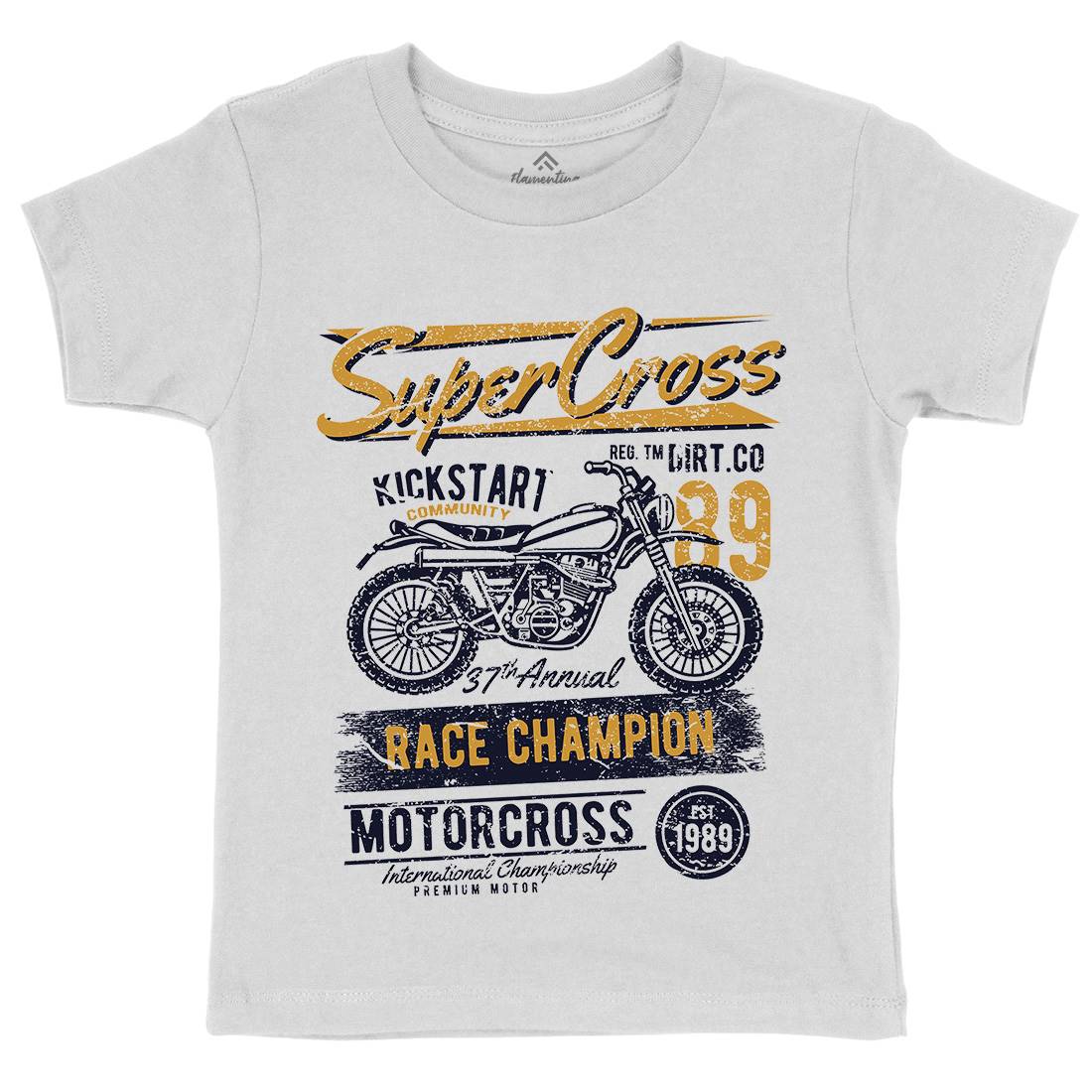 Super Cross Kids Crew Neck T-Shirt Motorcycles A165